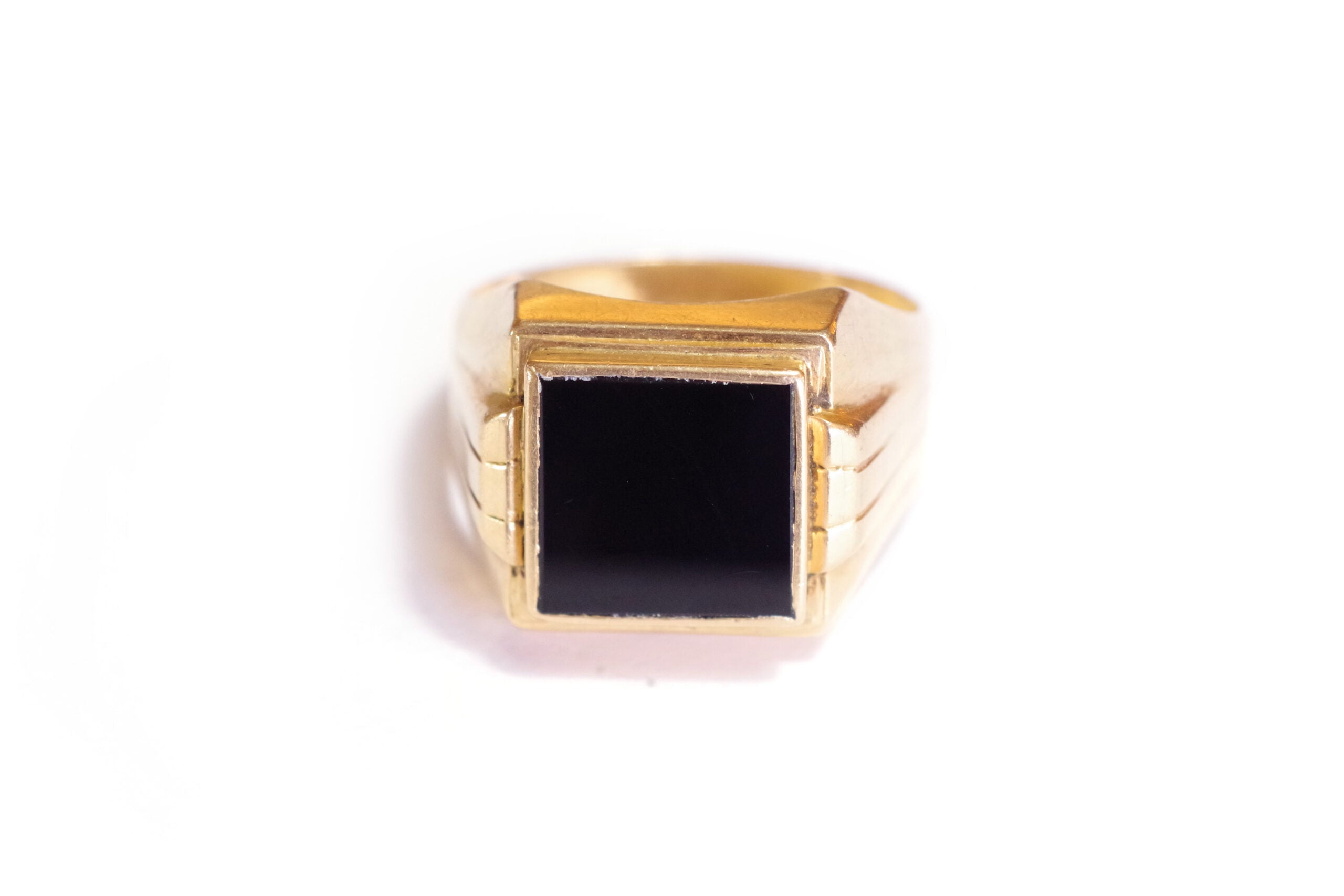 Bague chevaliere onyx Art Deco