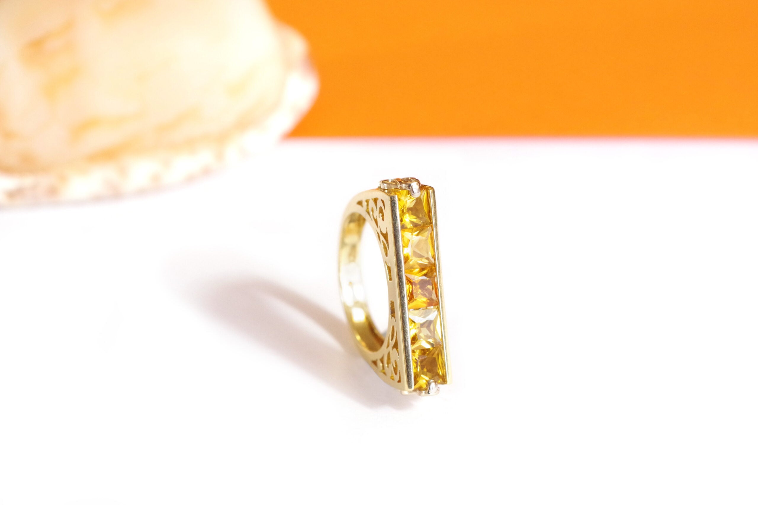 bague cocktail citrine or 18k bijou contemporain