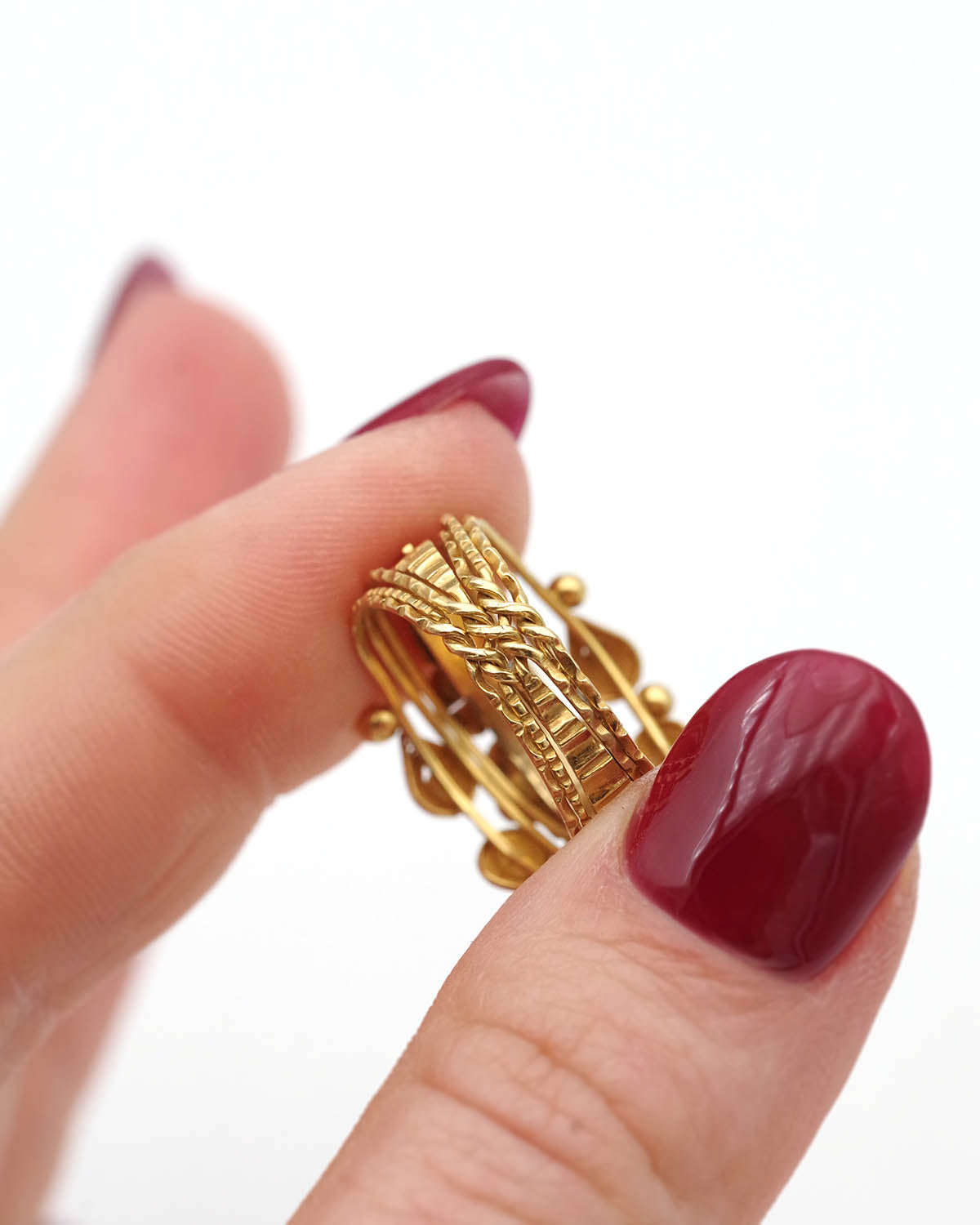 filigree puzzle ring in gold