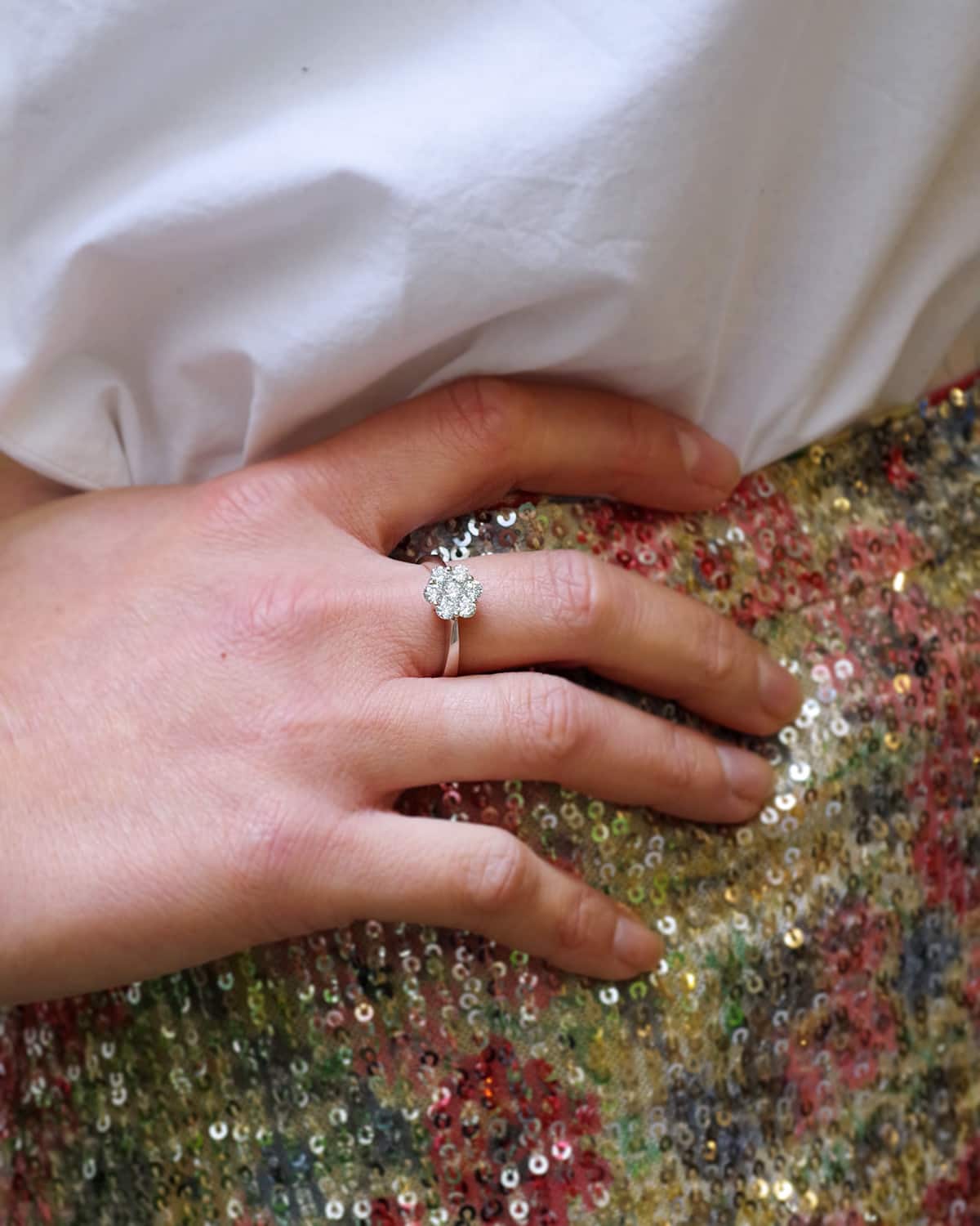 White gold diamond ring