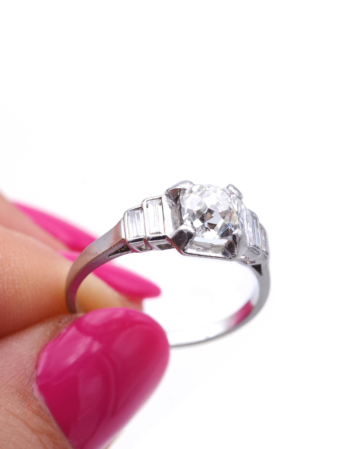 Art deco diamond step ring