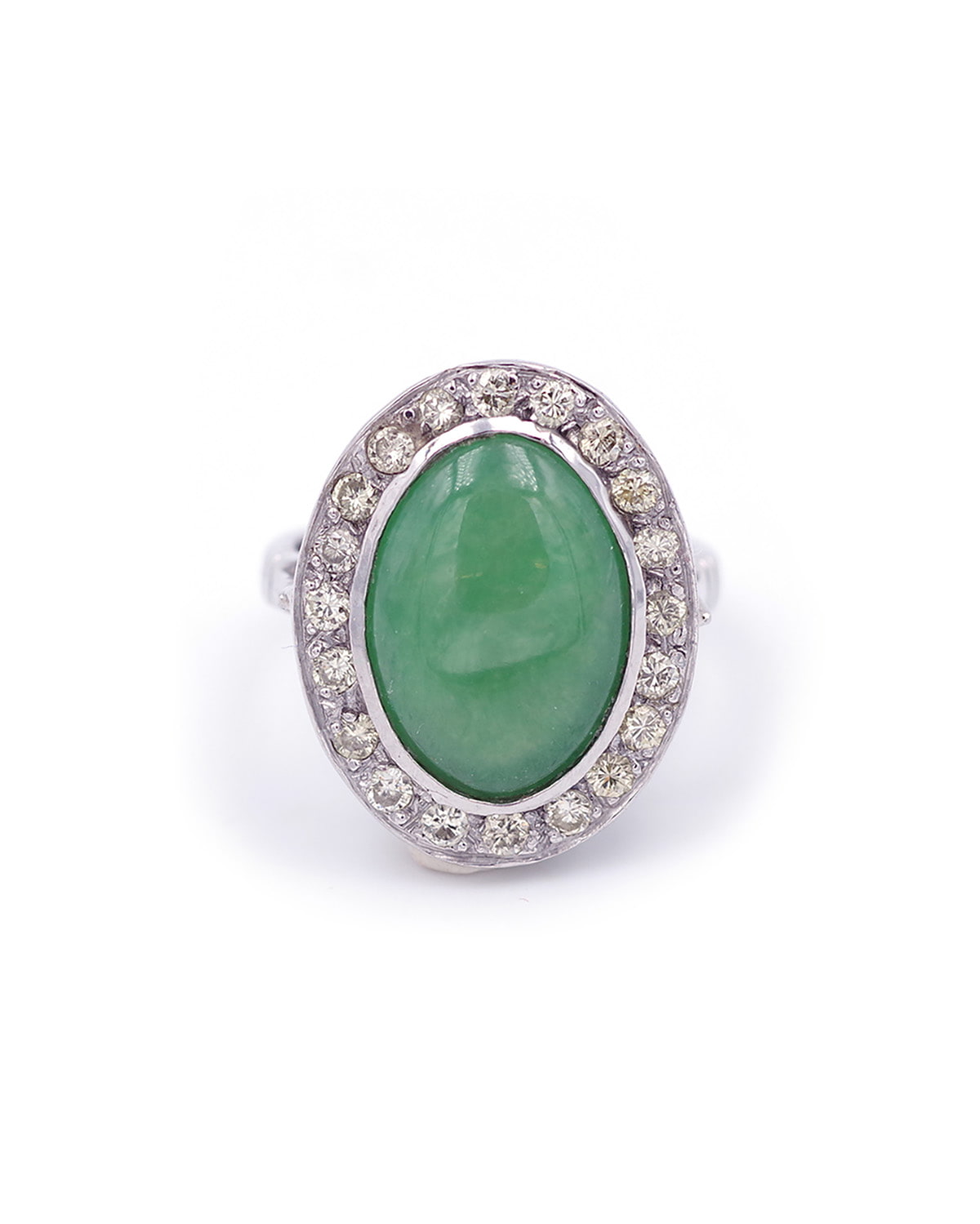 bague jade diamant en or