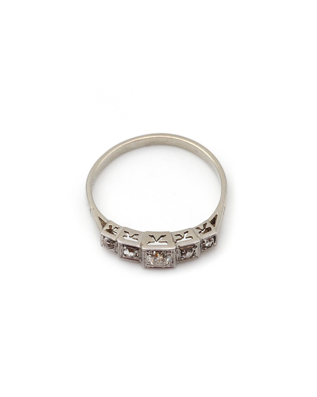 Art deco diamond line ring