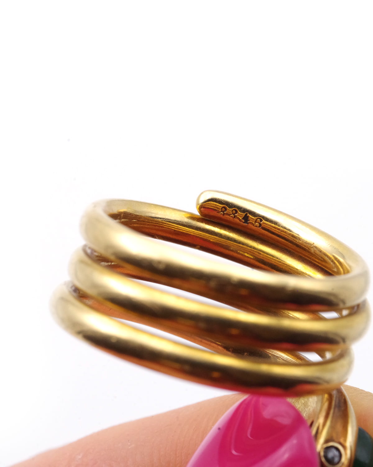 bague serpent émeraude cabochon