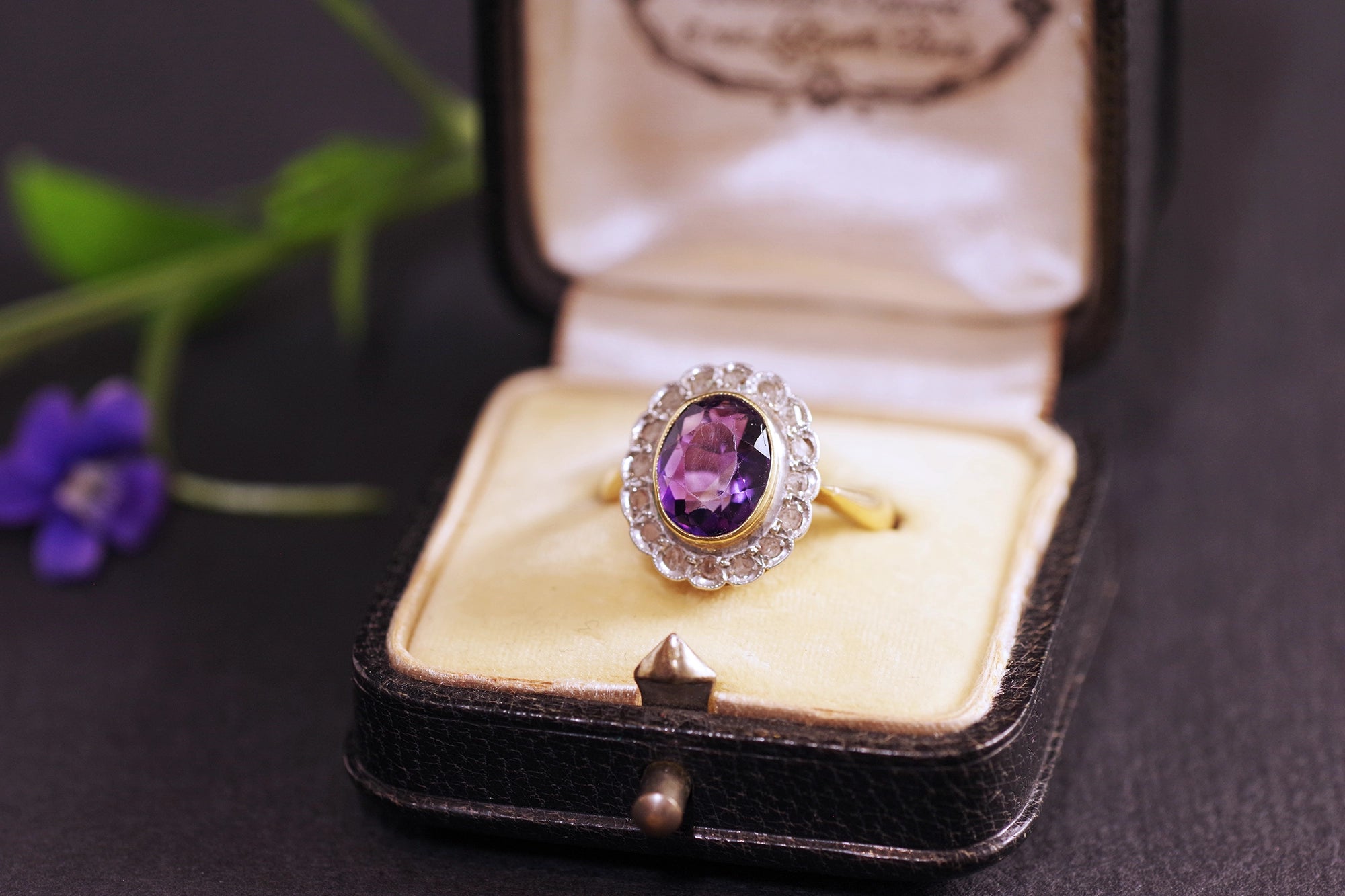 bague marguerite améthyste