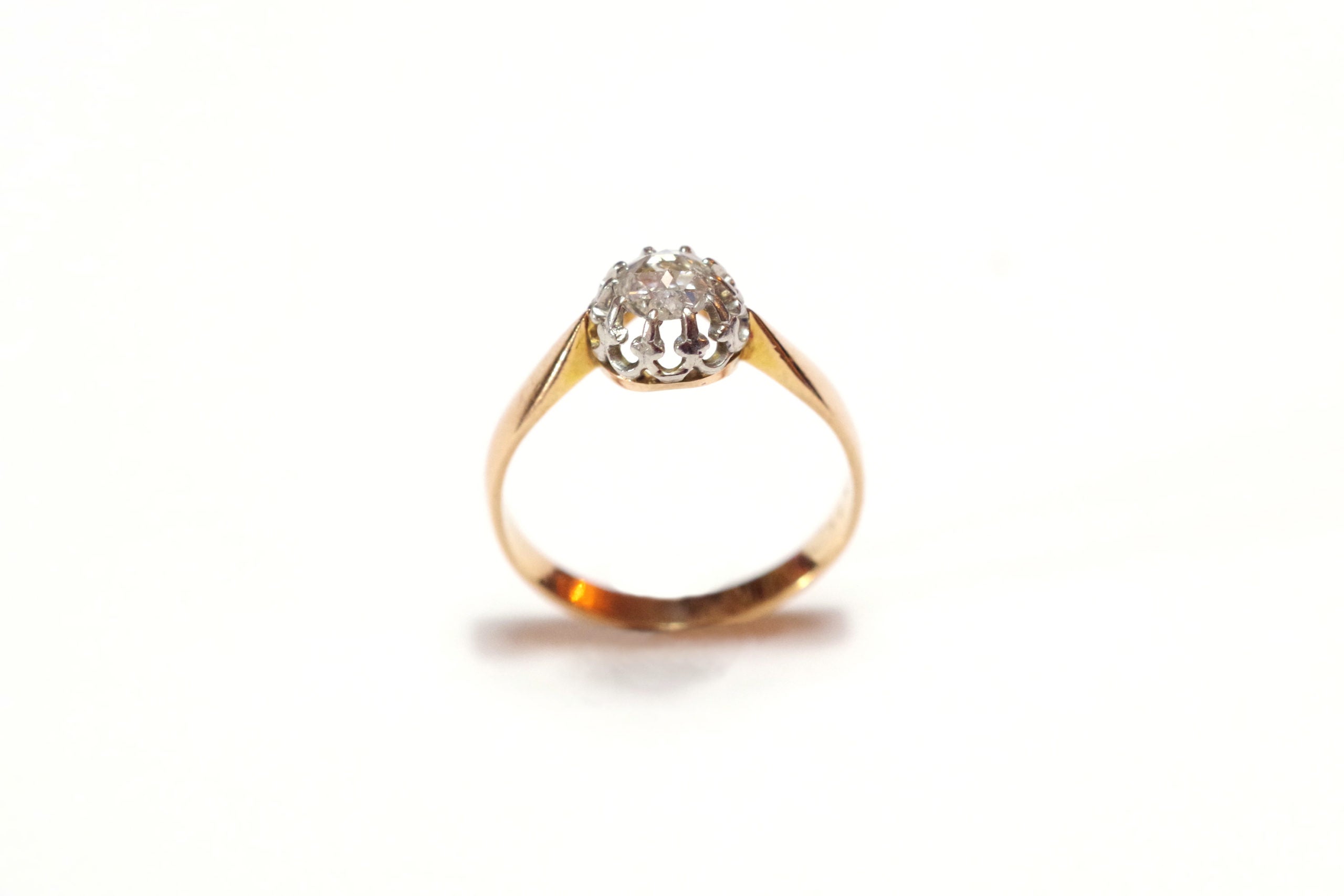 antique solitaire diamond ring dutch cut rose diamond antique paris jewelry