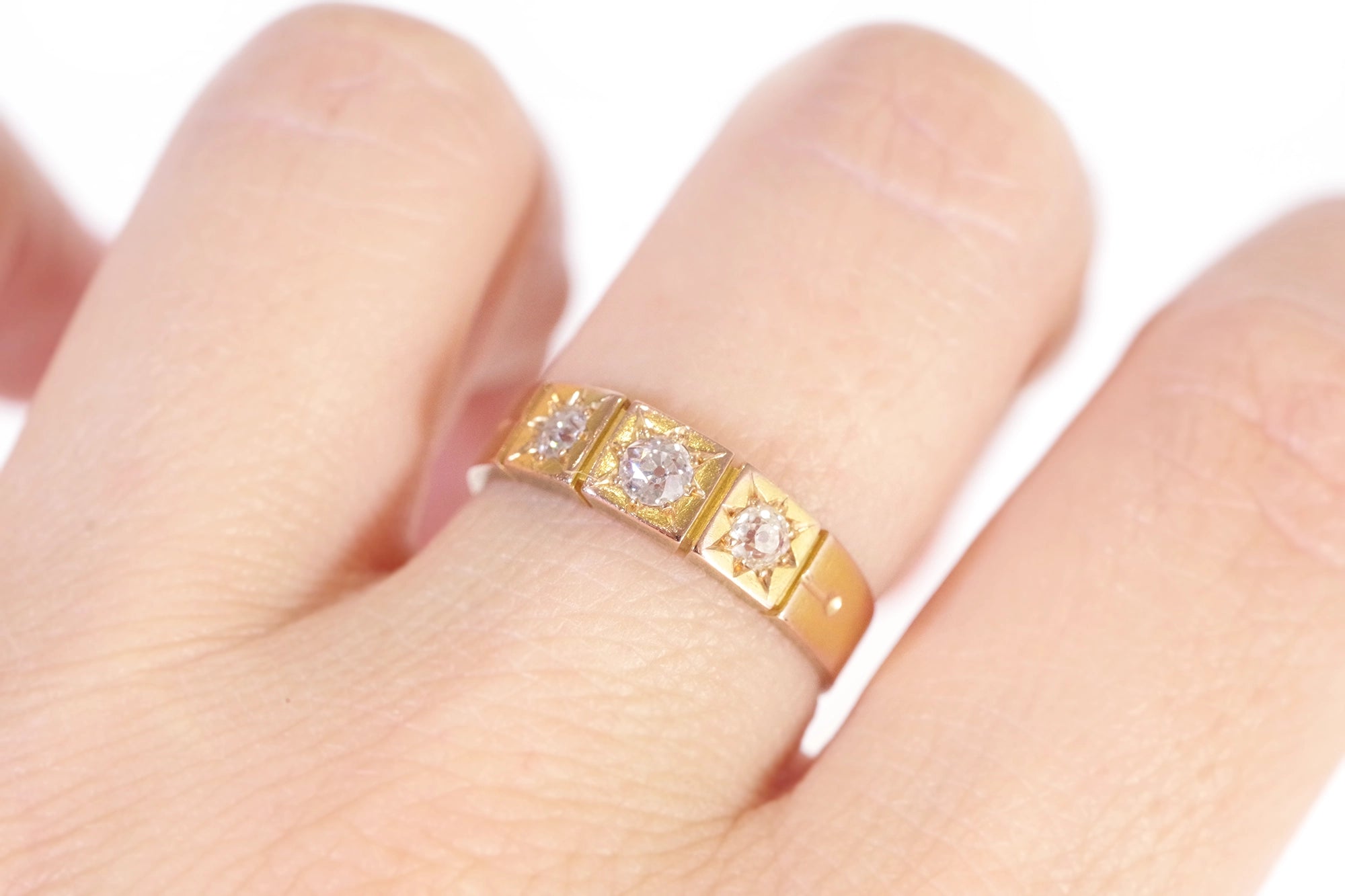 gypsy diamond ring in gold