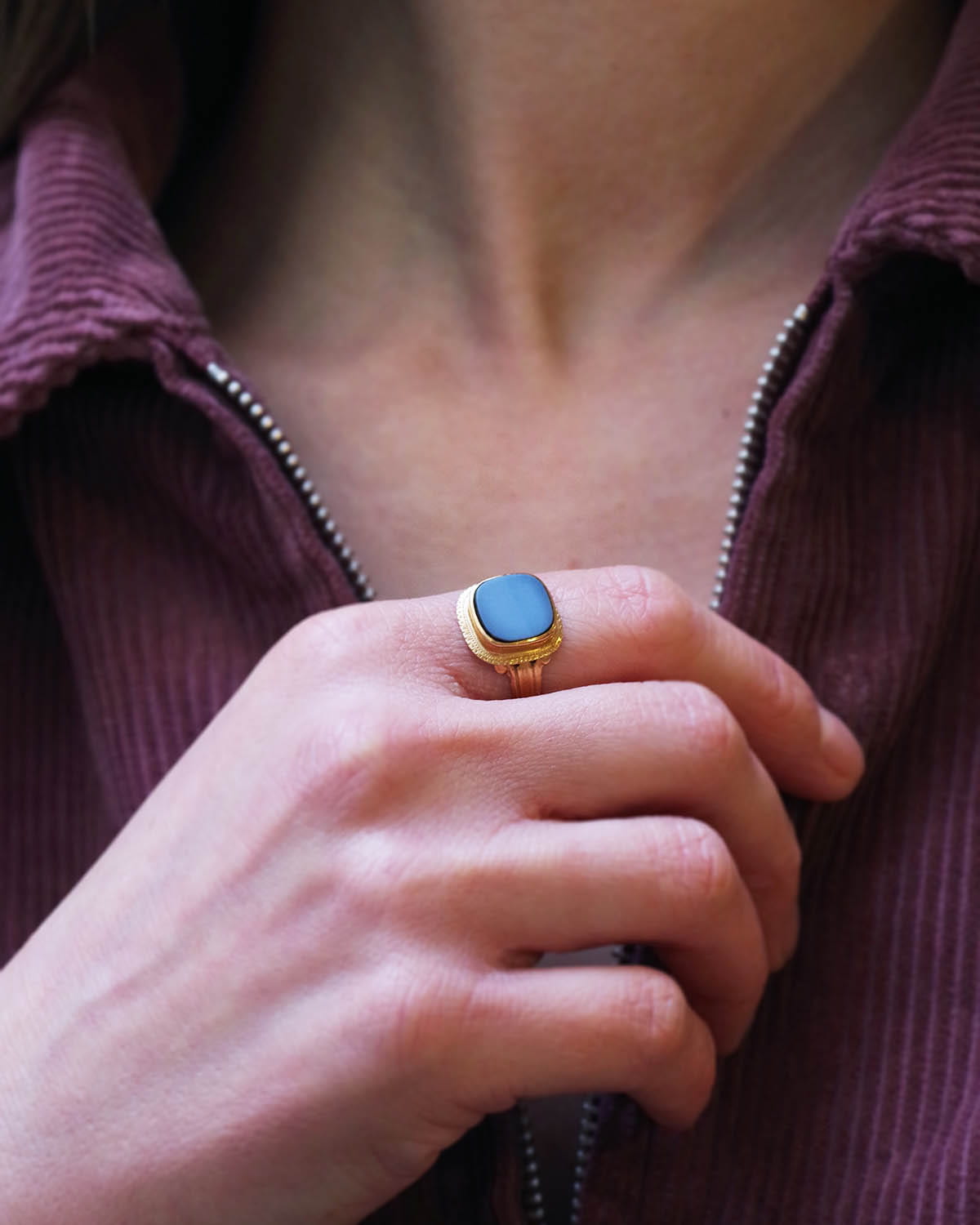 bague ancienne homme agate nicolo