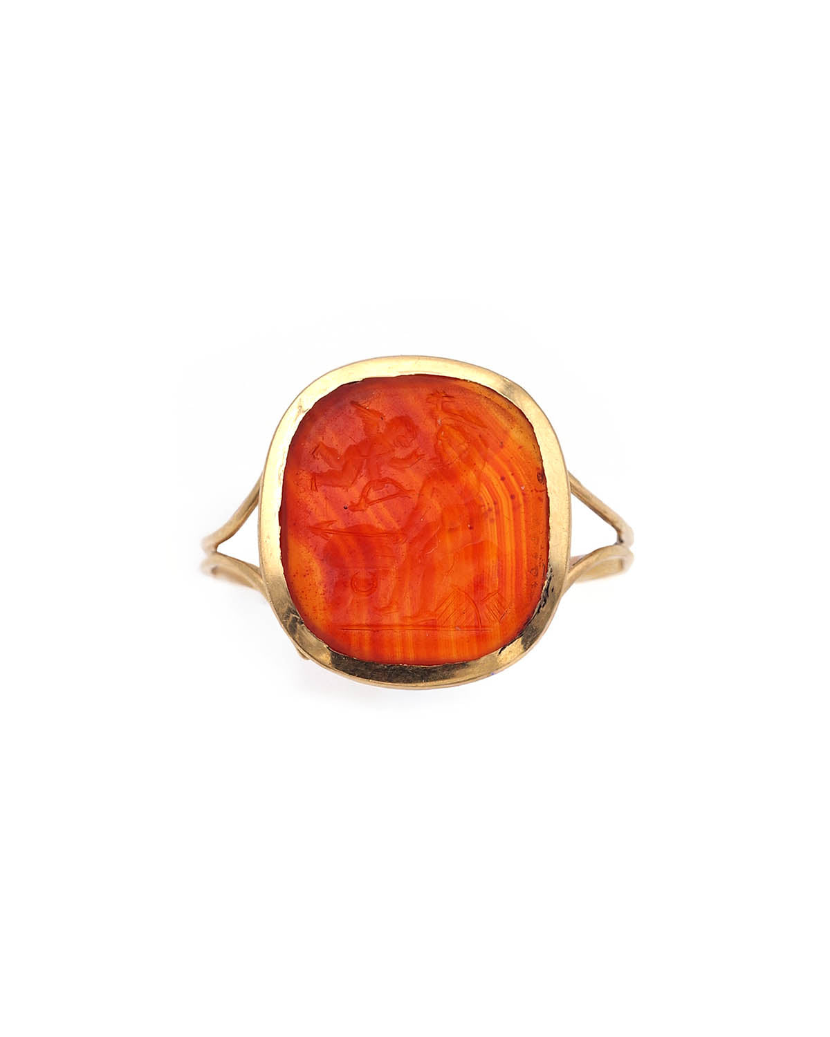 Bague agate intaille agate en or 18k 