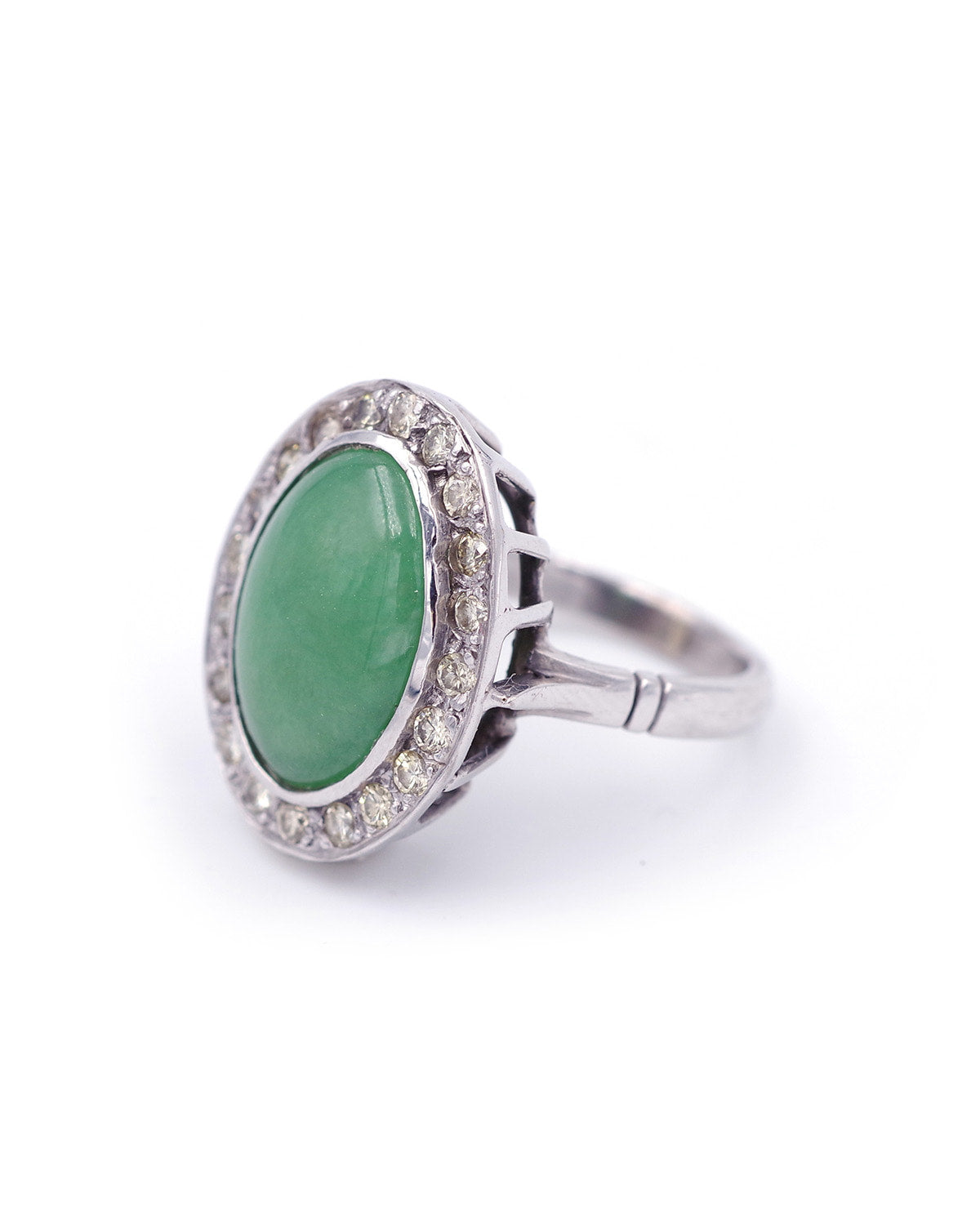 bague jade diamant en or 18k