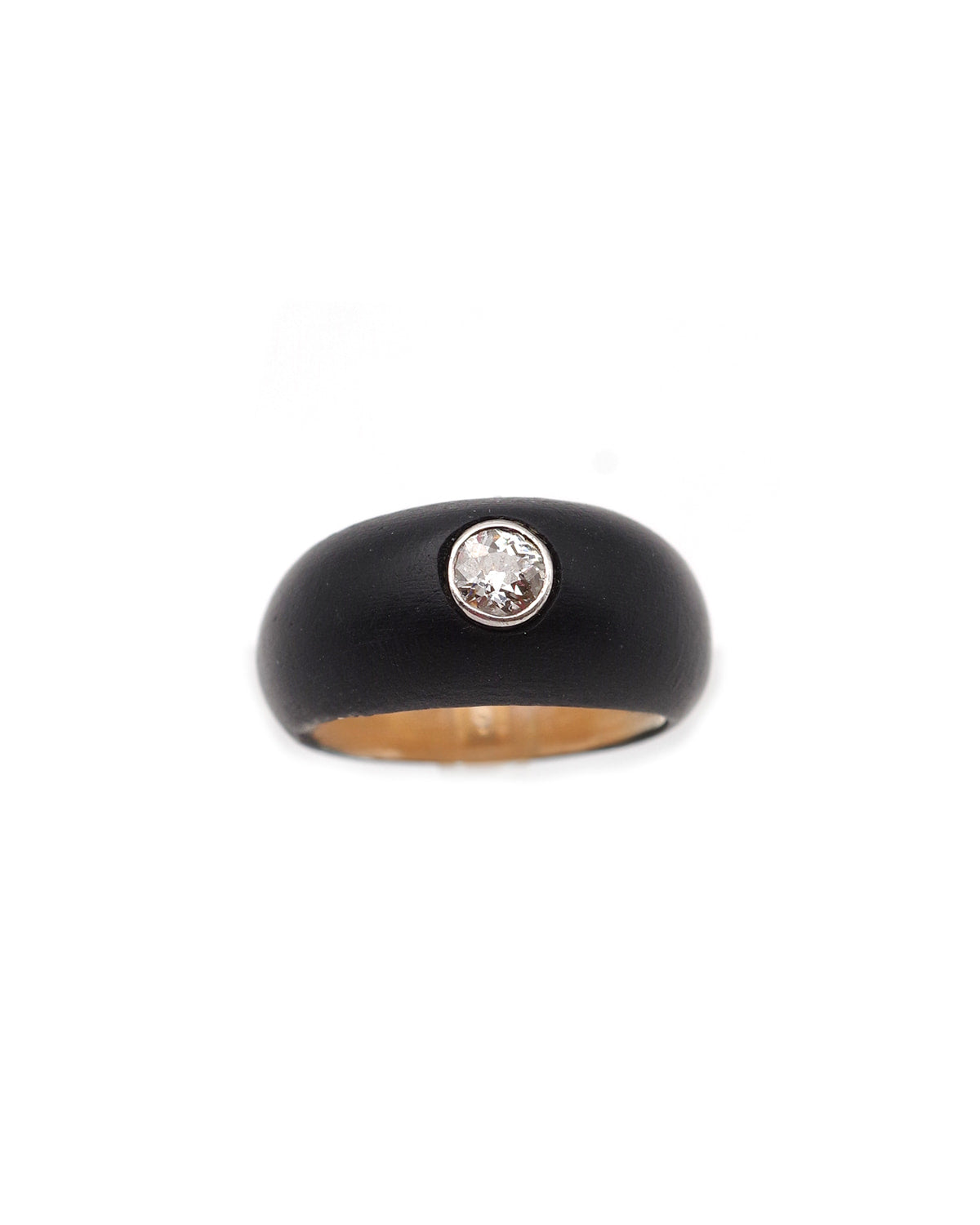 bague bois et diamant