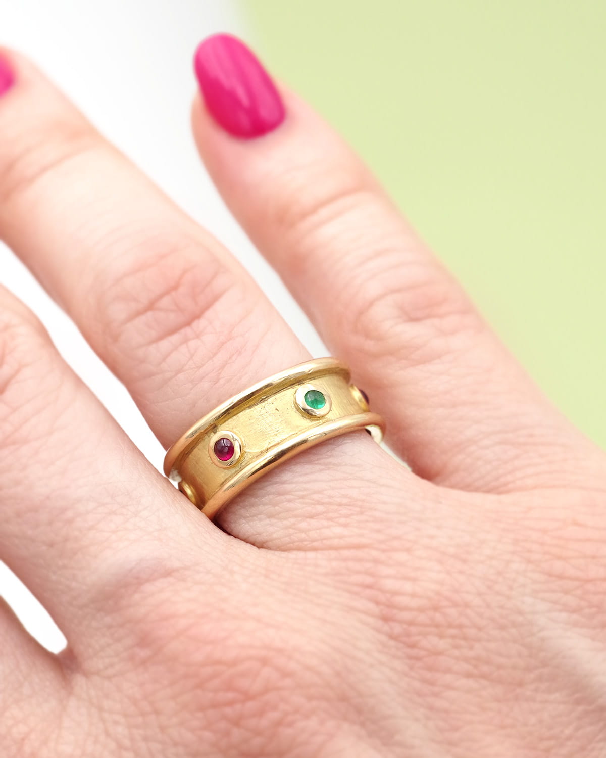 Ruby emerald band ring