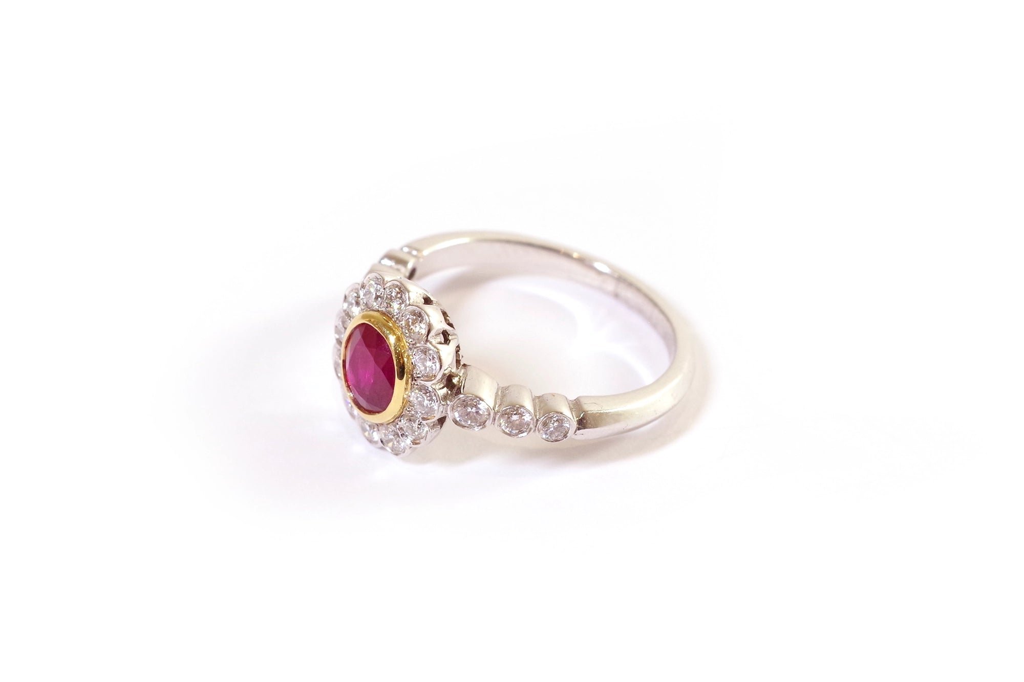 bague rubis or blanc