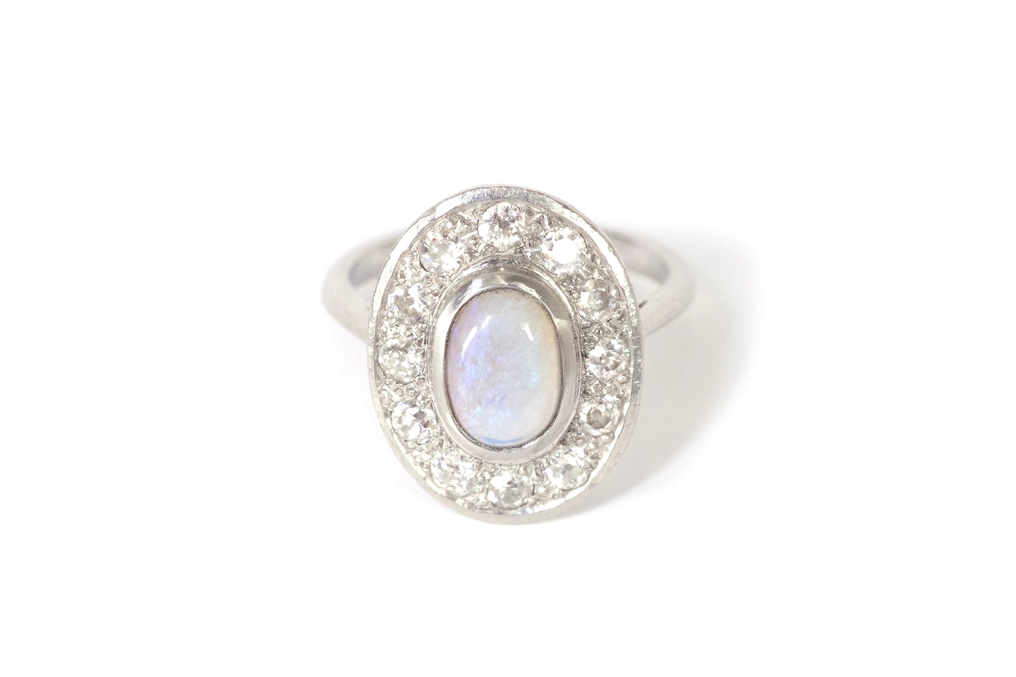 bague marguerite opale diamants