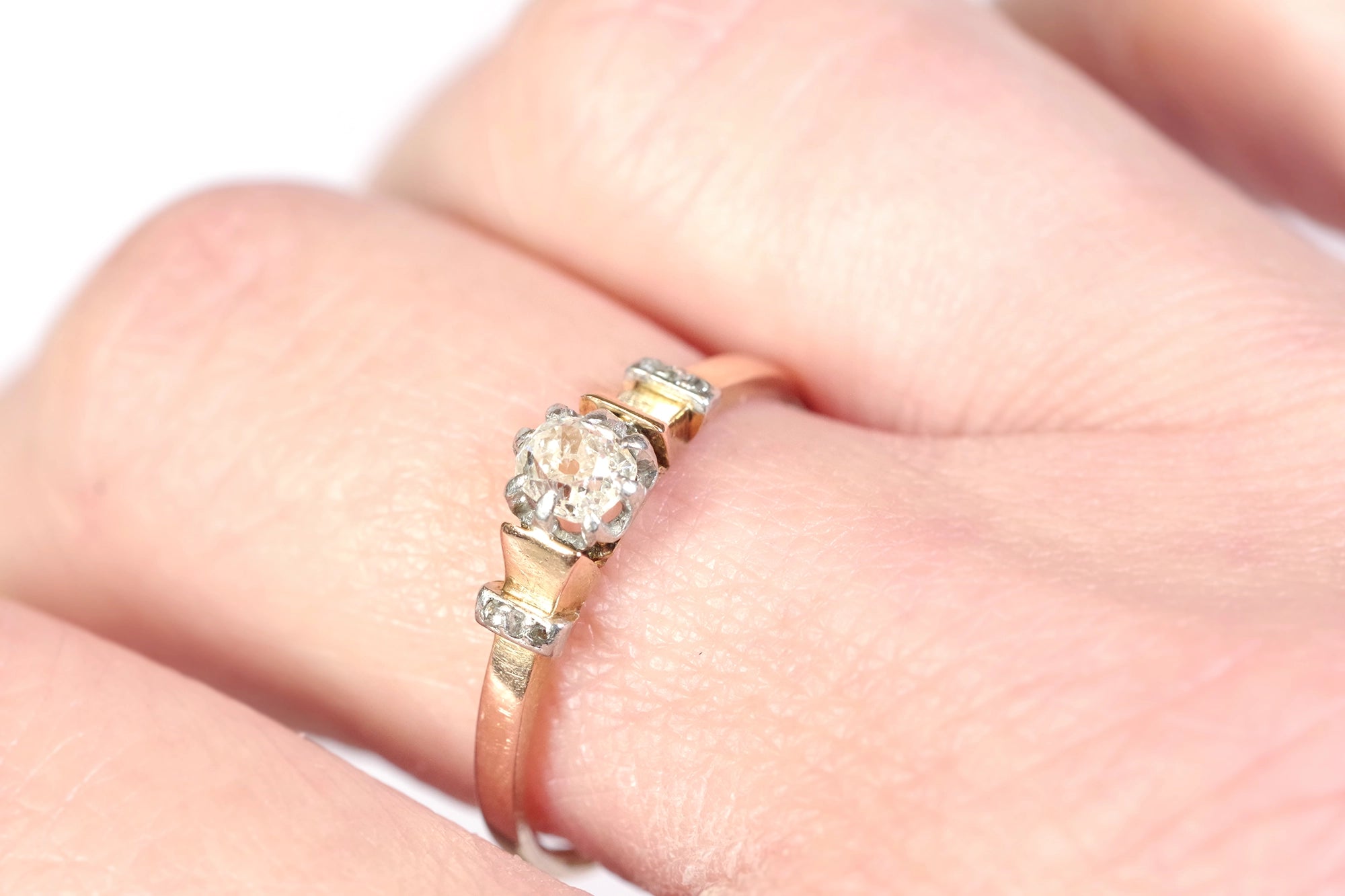 bague solitaire ancienne en or pour mariage