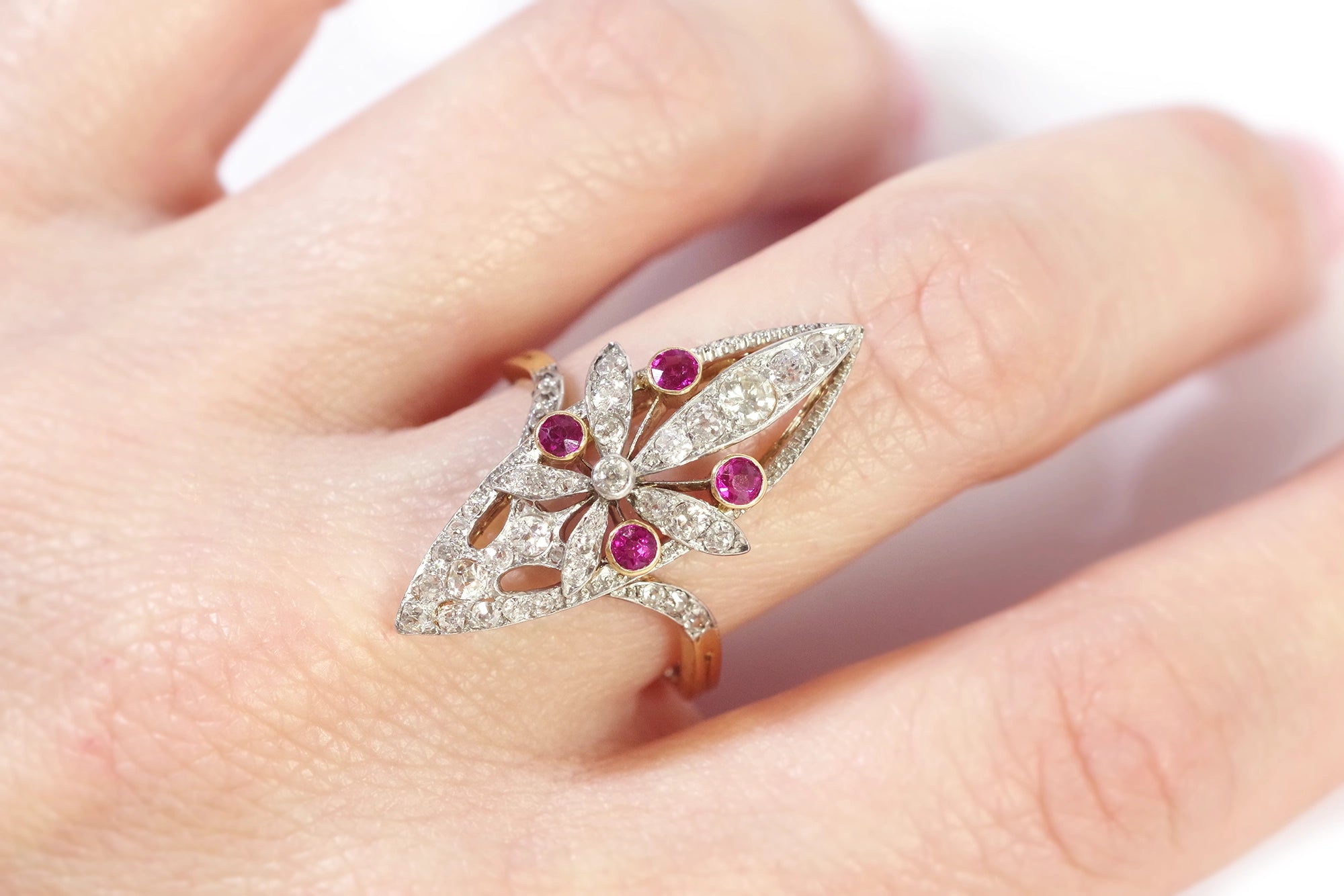 Diamond ruby belle epoque ring