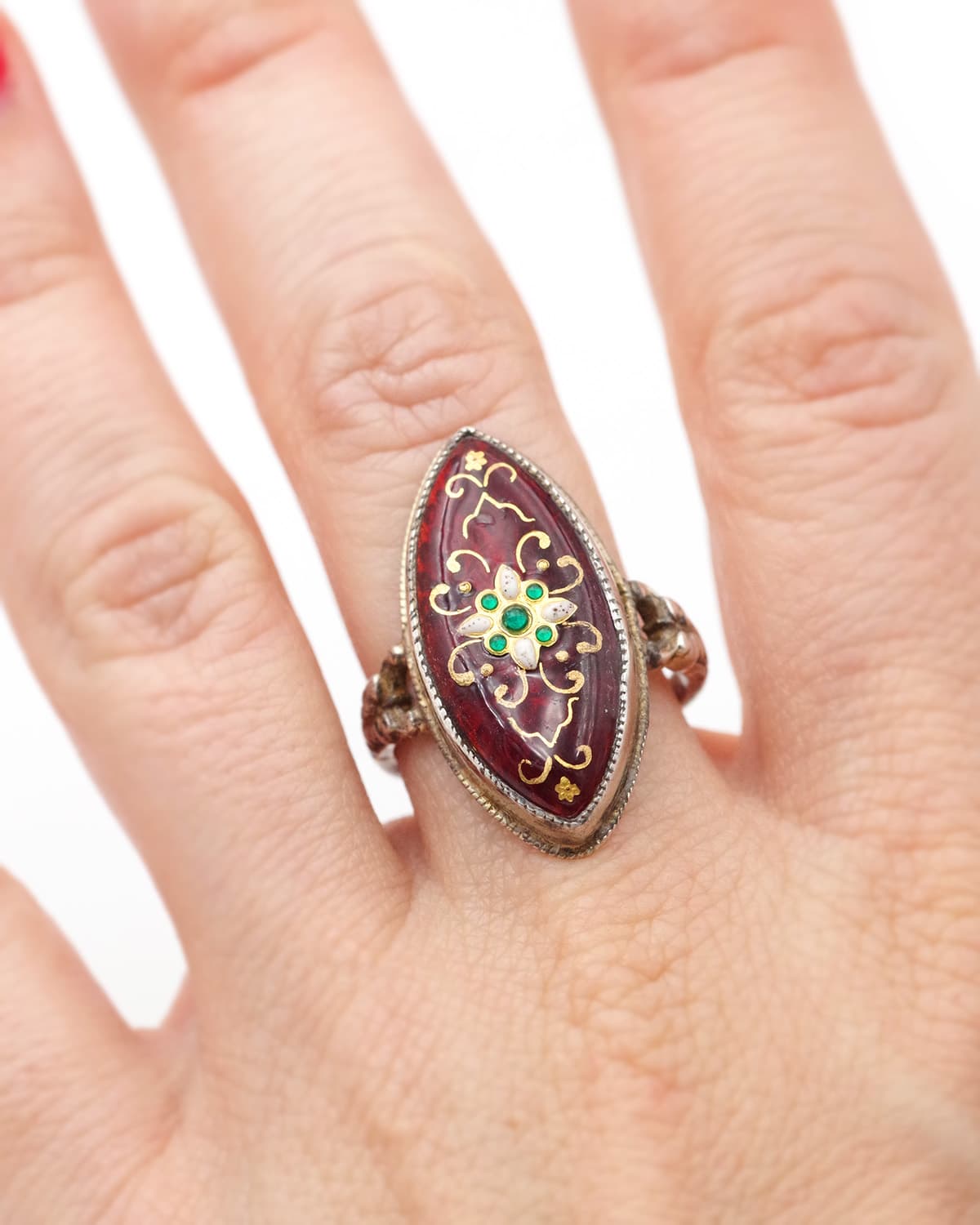 French victorian ring enamelled