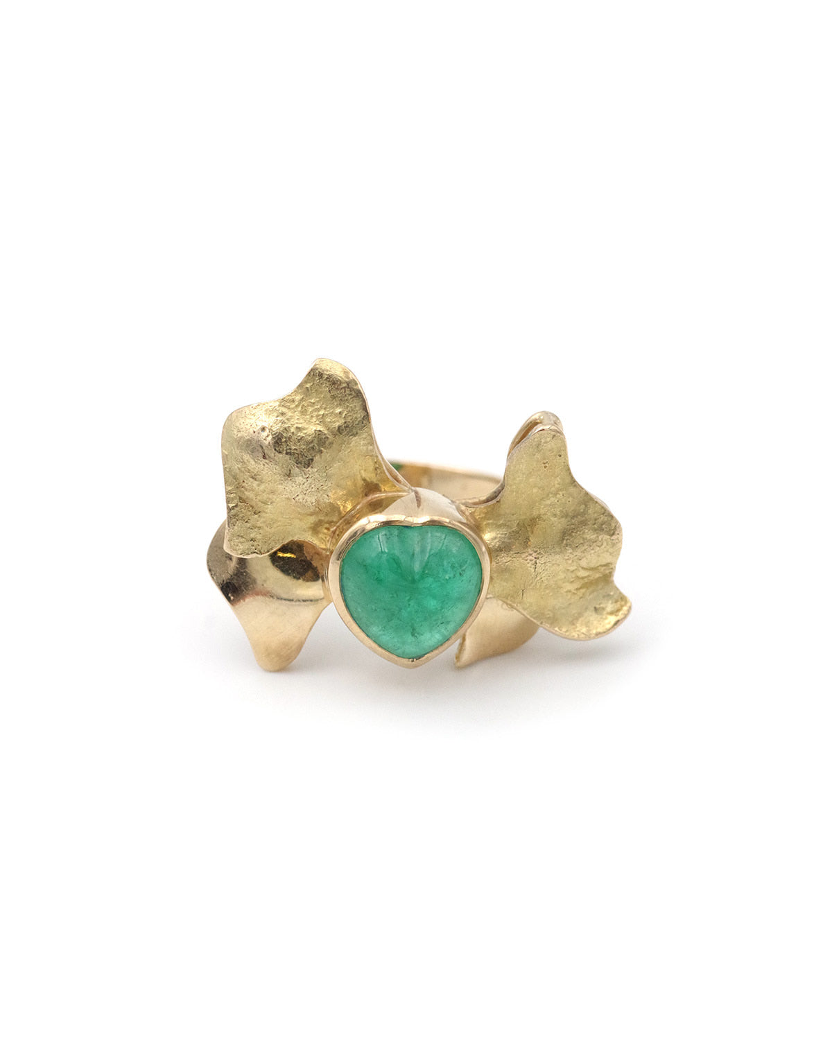 bague emeraude noeud en or