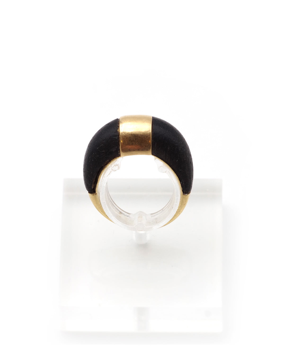 Bague jonc en or et bois ébène