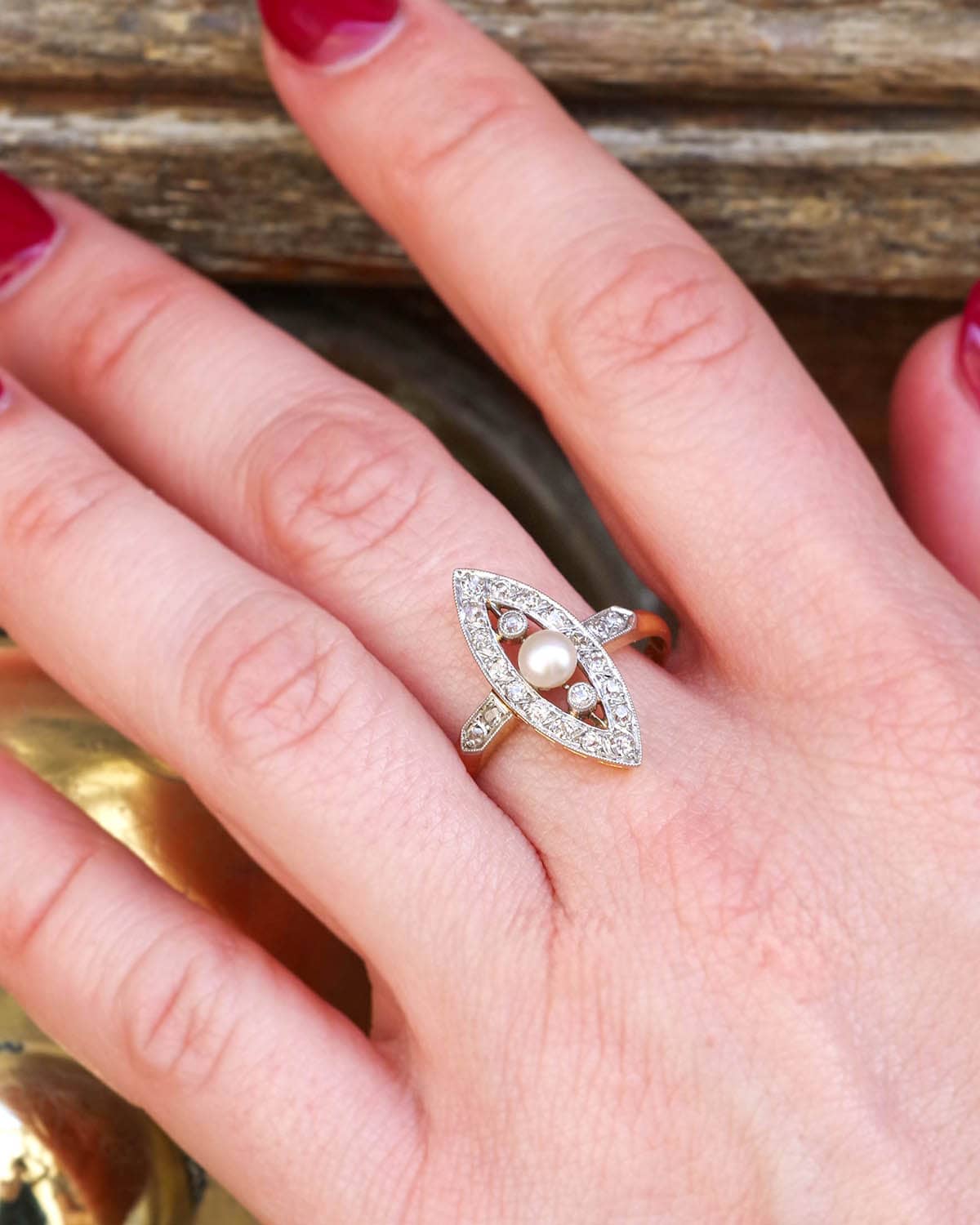 Diamond and pearl belle epoque ring