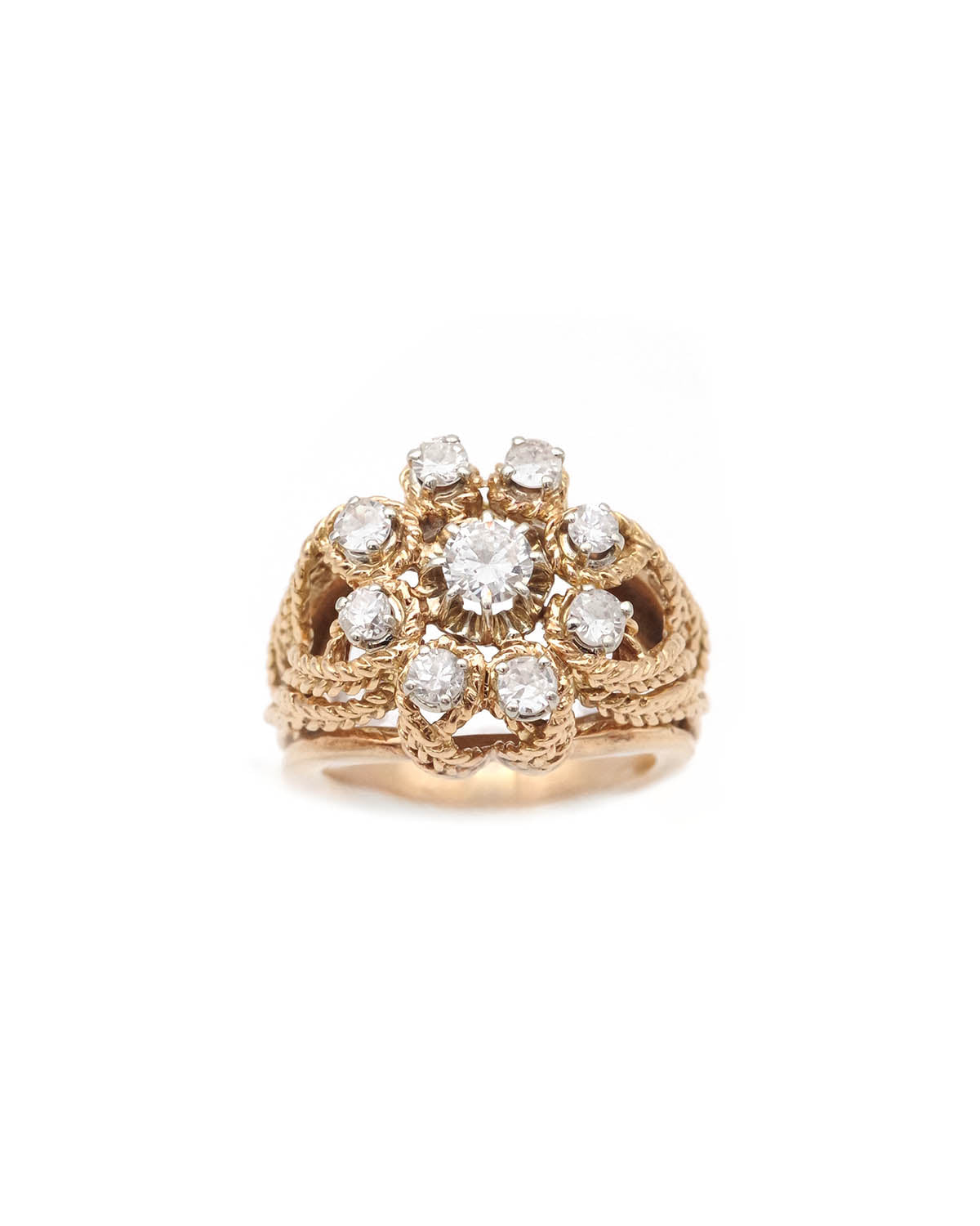 bague boule diamants en or