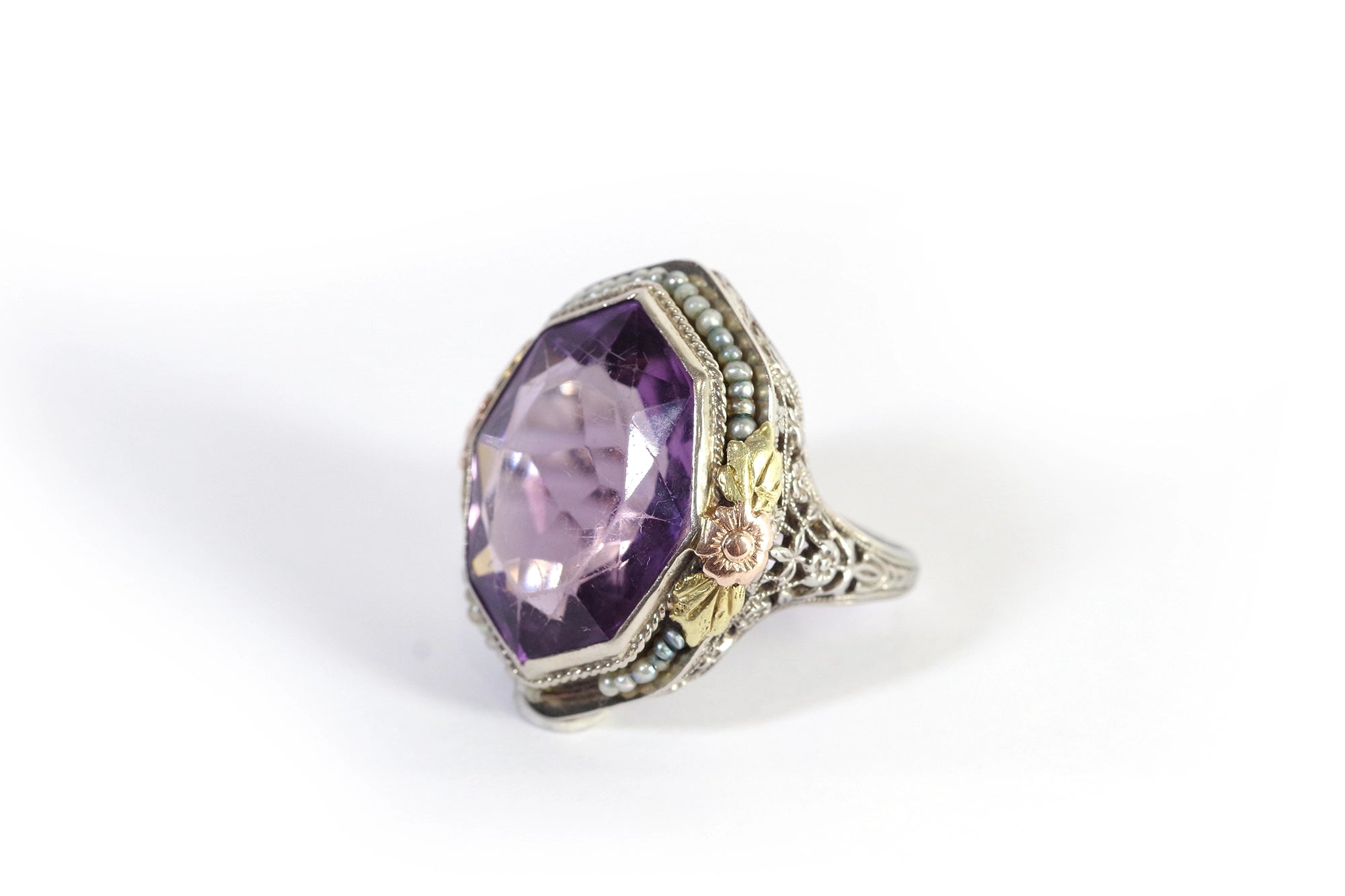 Amethyst 14k gold ring