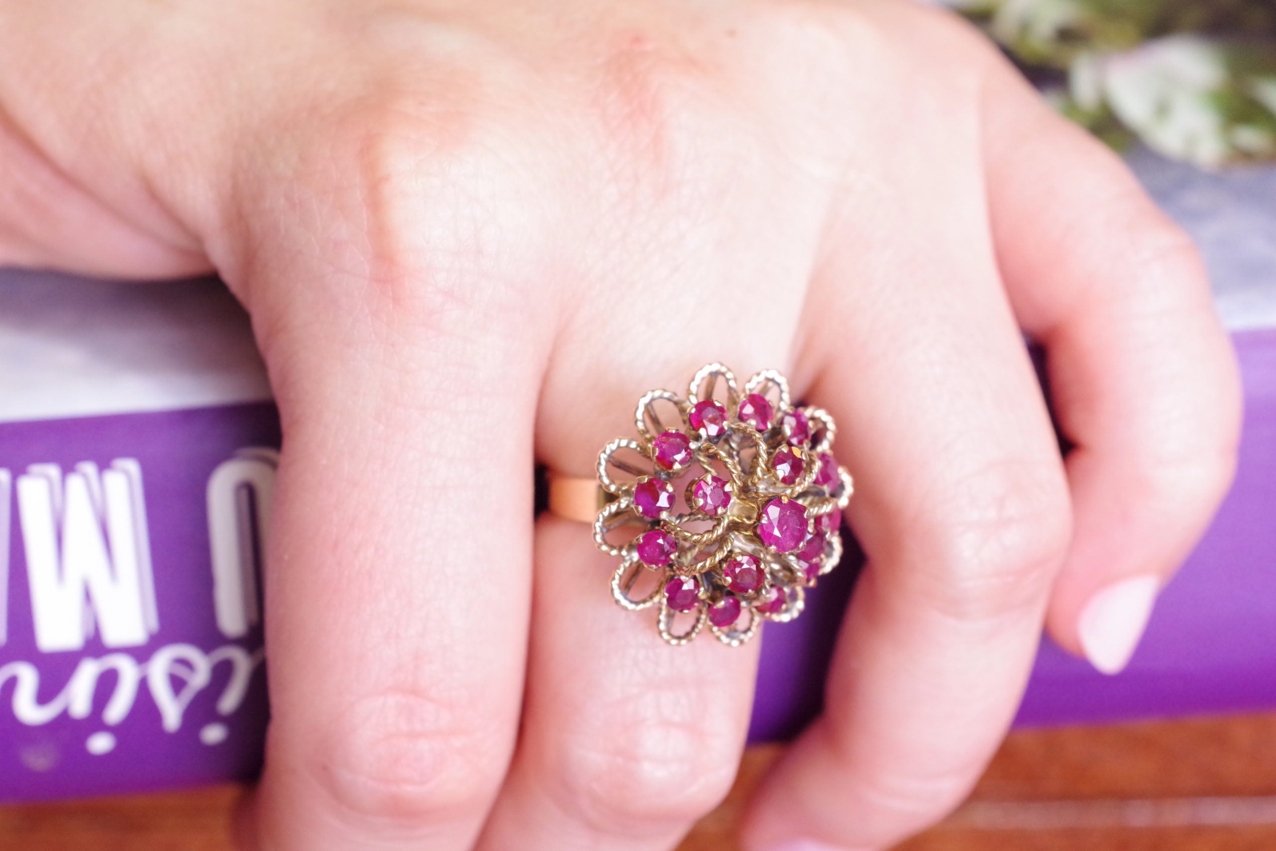 bague ancienne rubis et or