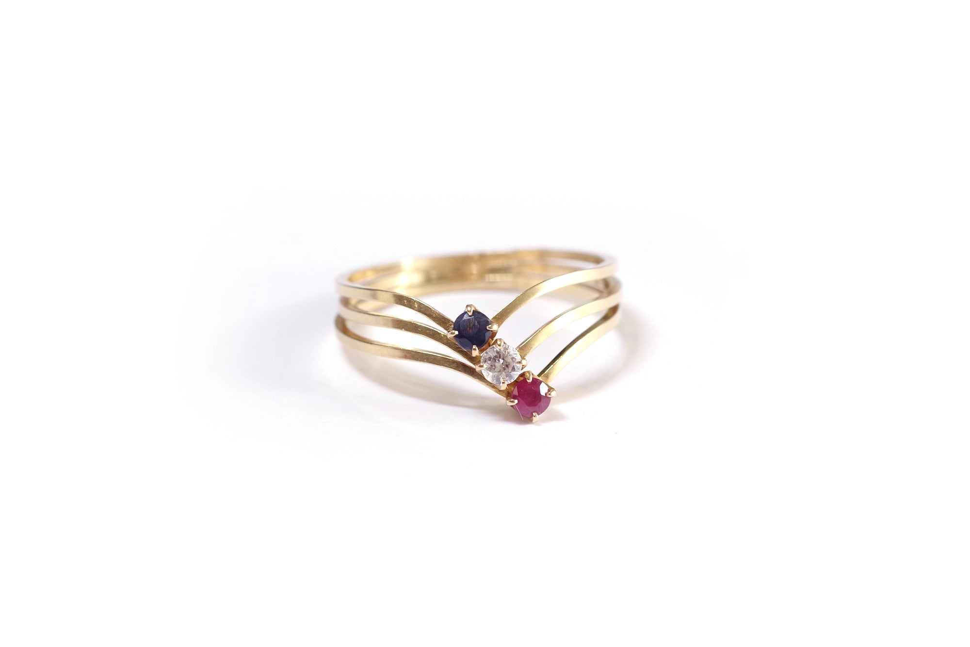 Patriotic stackable ring in gold