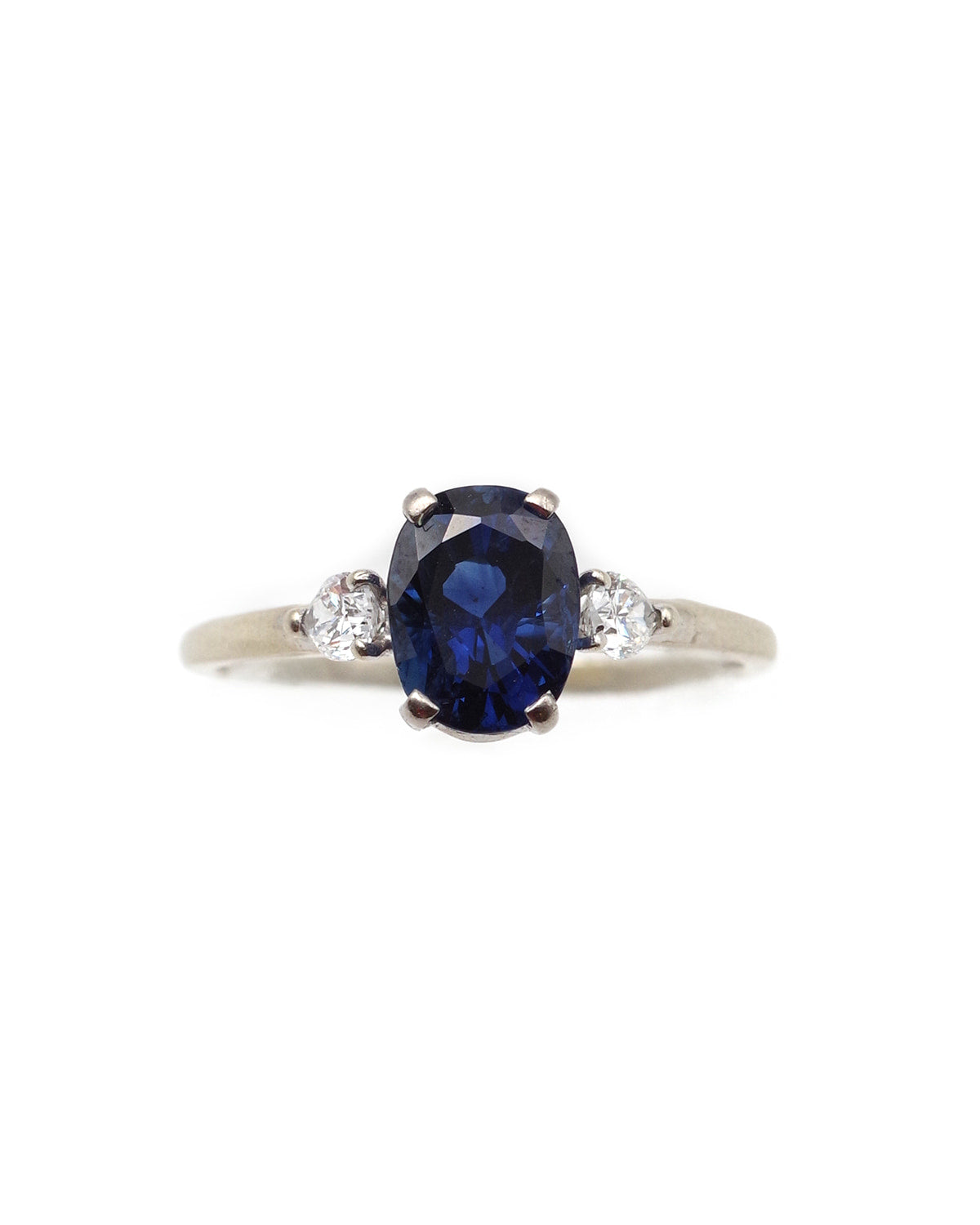 bague fiançailles saphir diamants