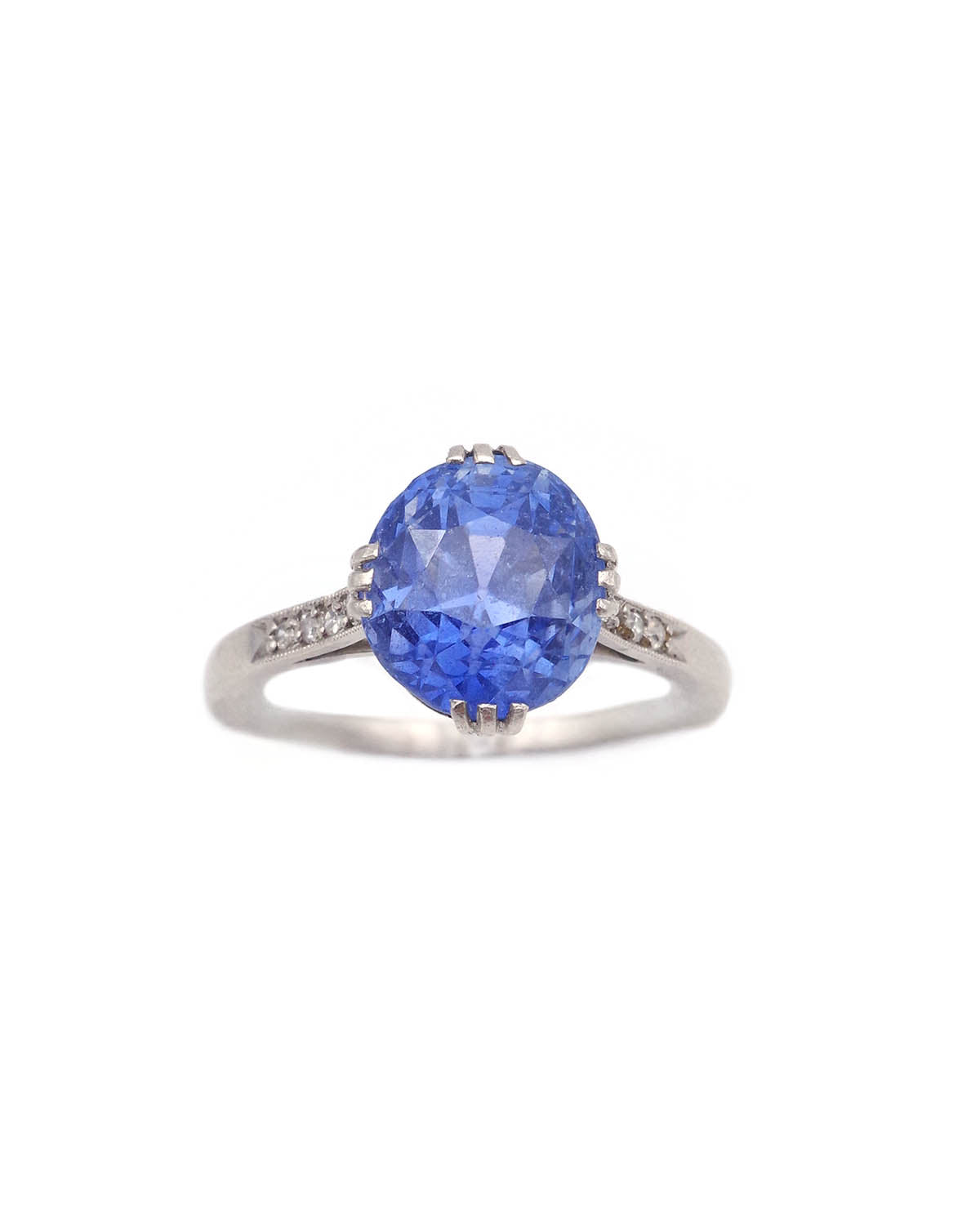 bague art deco solitaire saphir en platine
