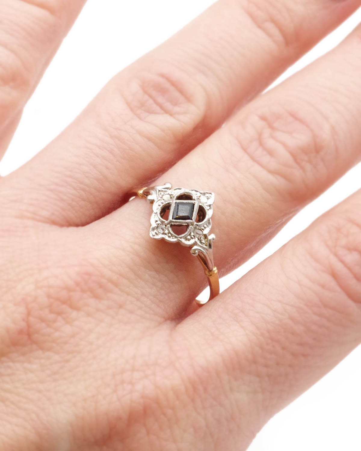 Bague belle epoque saphir diamants