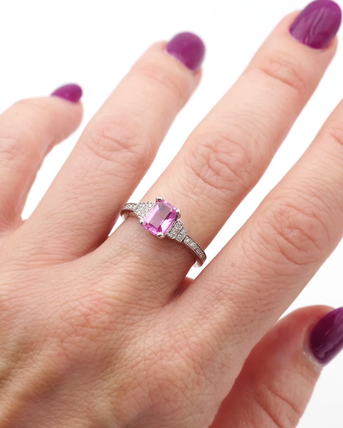 bague de fiançailles saphir rose