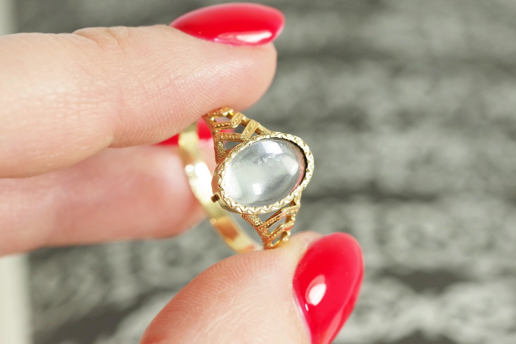 secret reliquary ring in gold