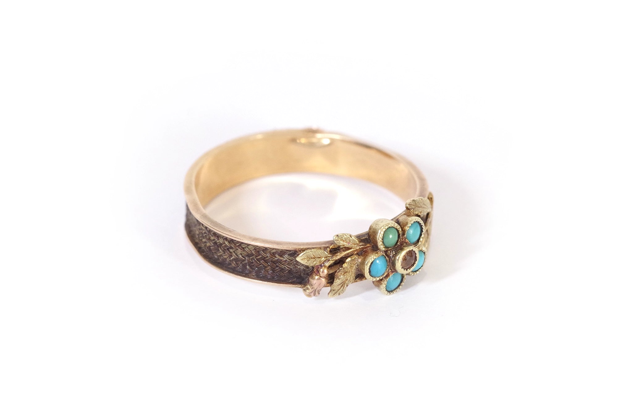 bague souvenir turquoises en or