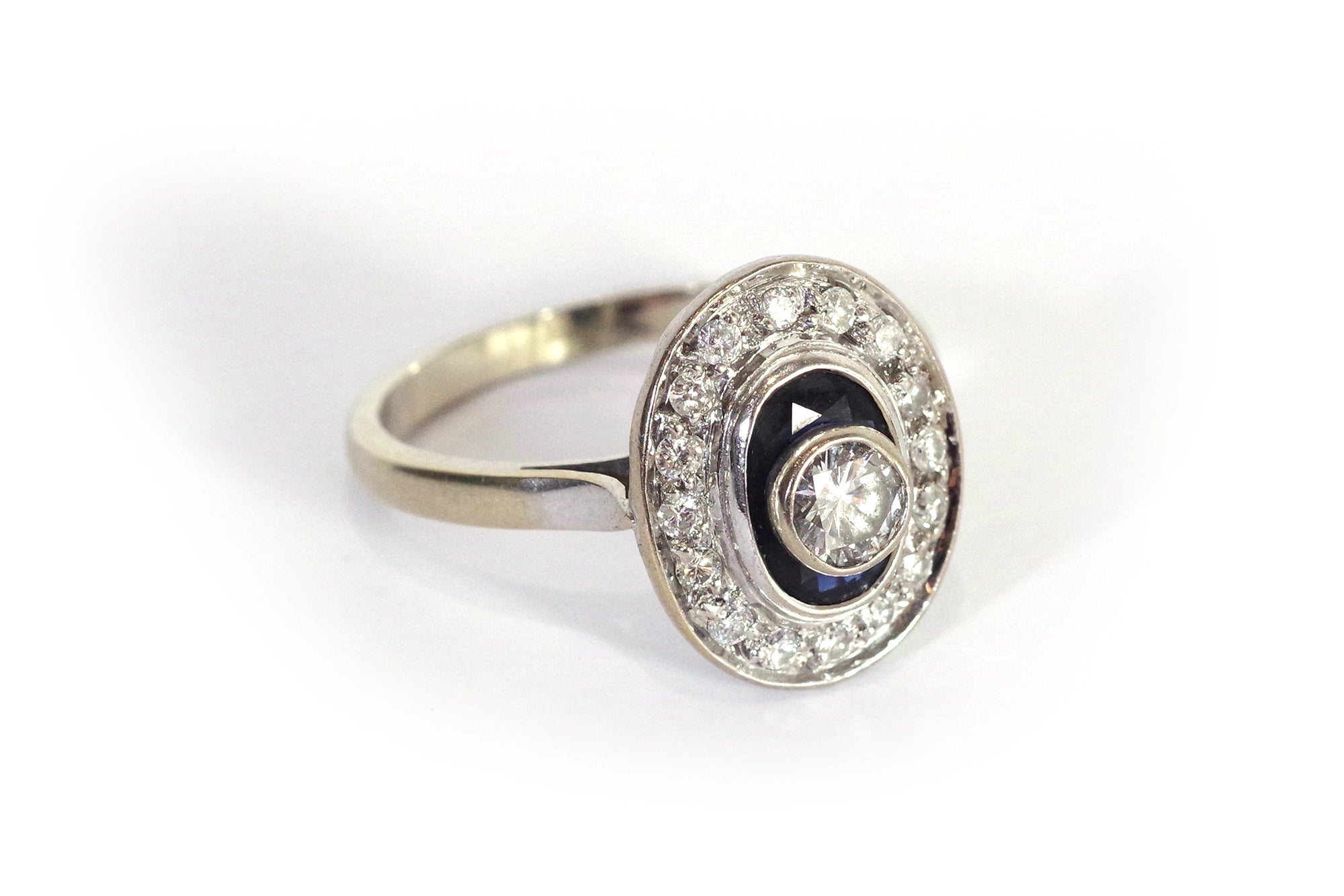 Bague saphir diamant en or