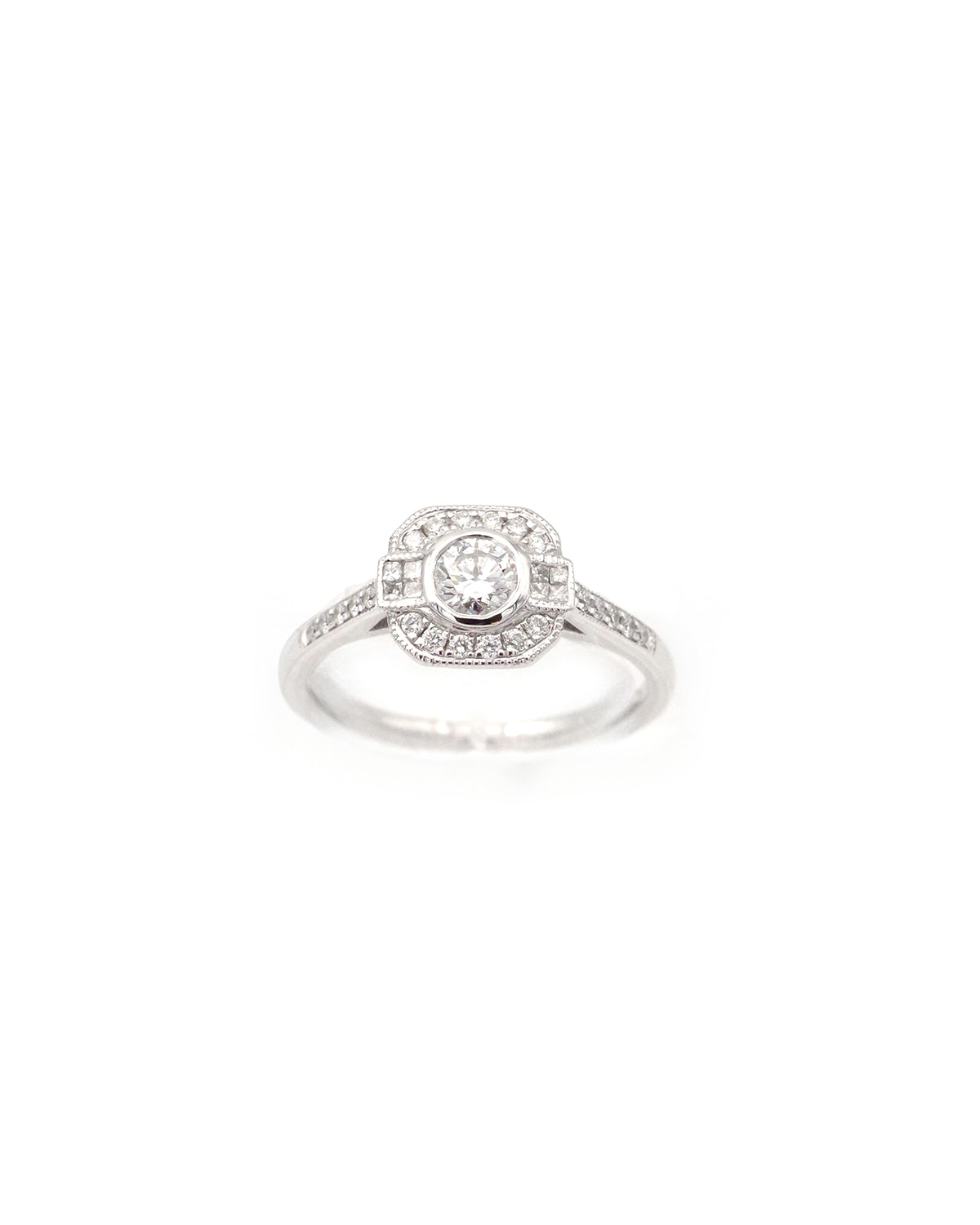 Bague de fiançailles style art deco