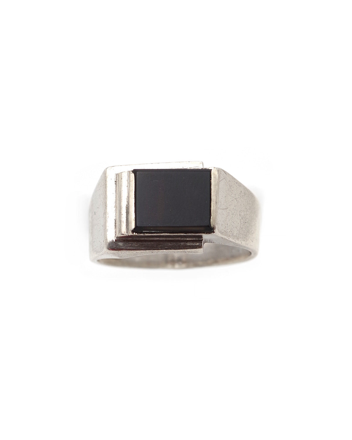 Tank onyx silver ring