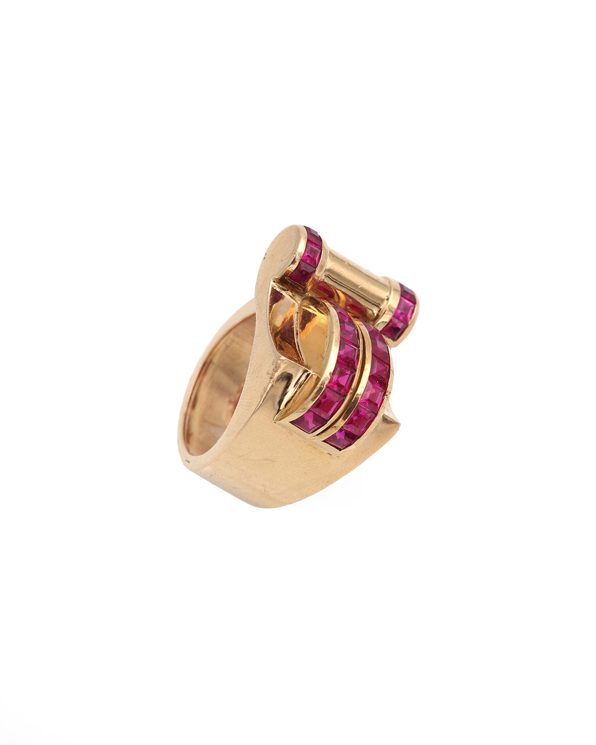 bague rubis tank en or