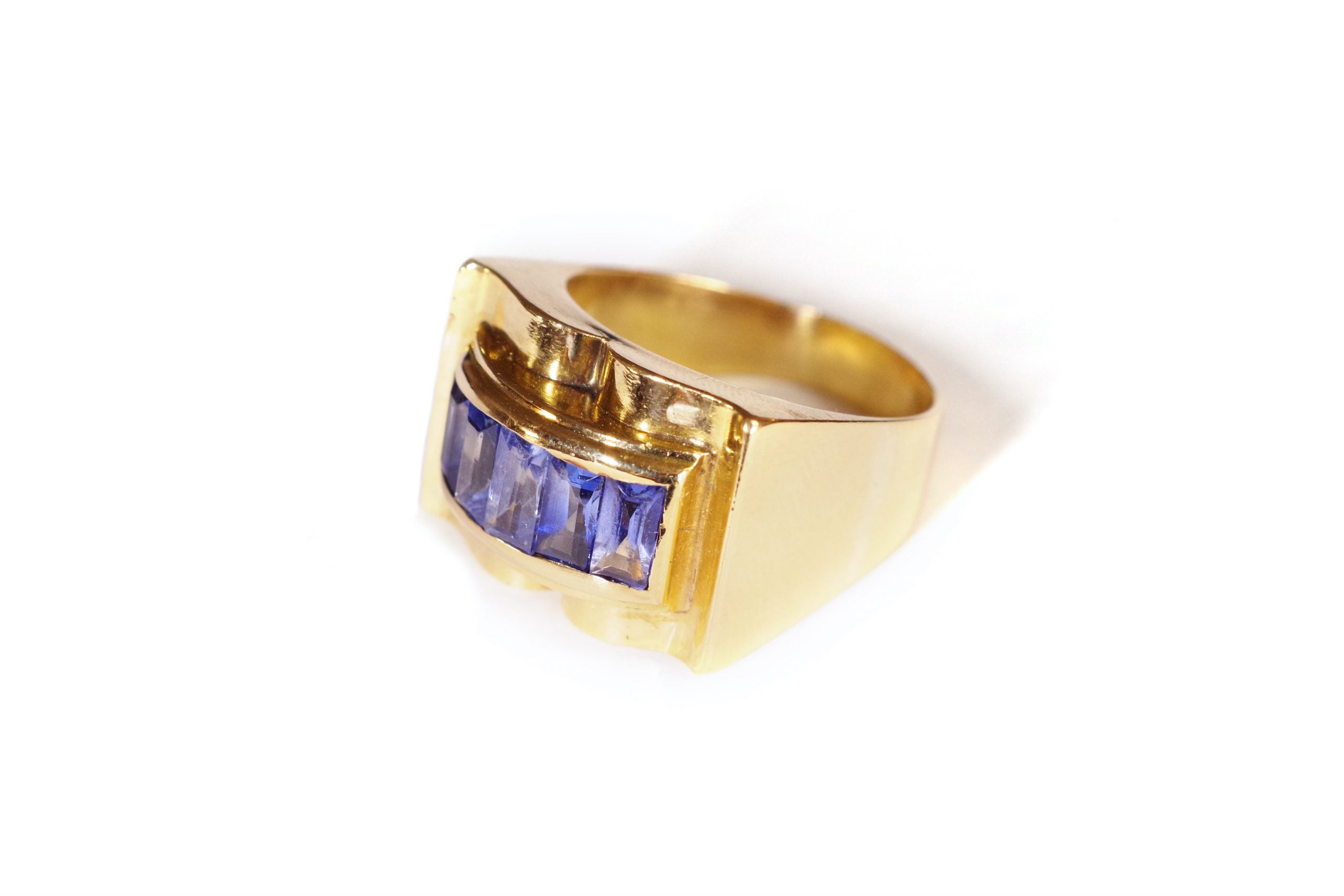 bague tank saphir en or 18k