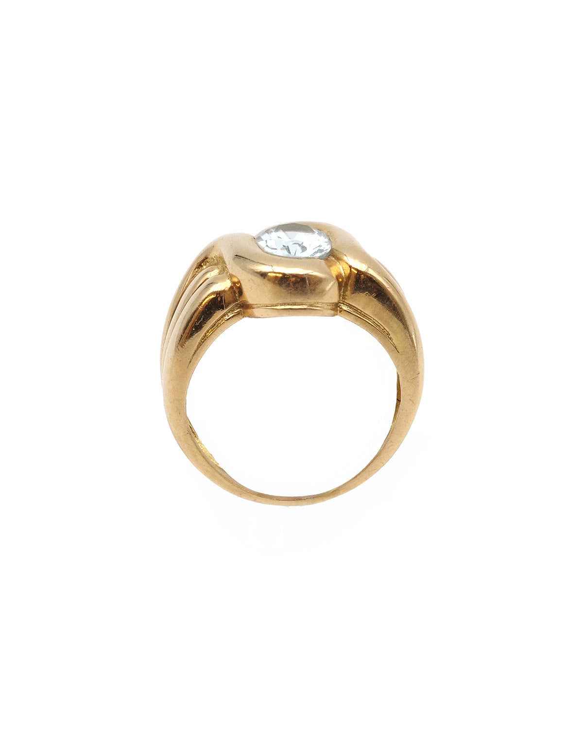 Mid century blue topaz ring