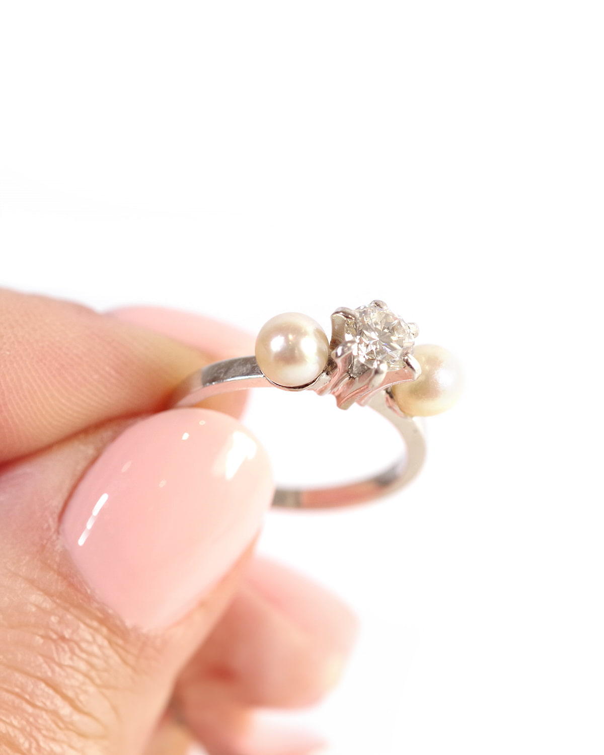 vintage pearl diamond ring