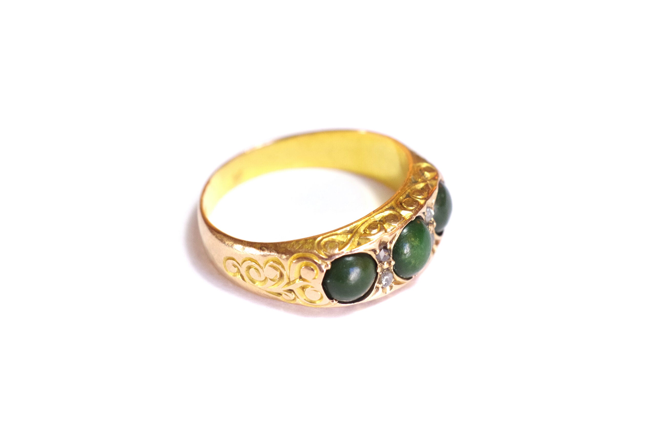 bague turquoises jarretiere or 18k bijou ancien