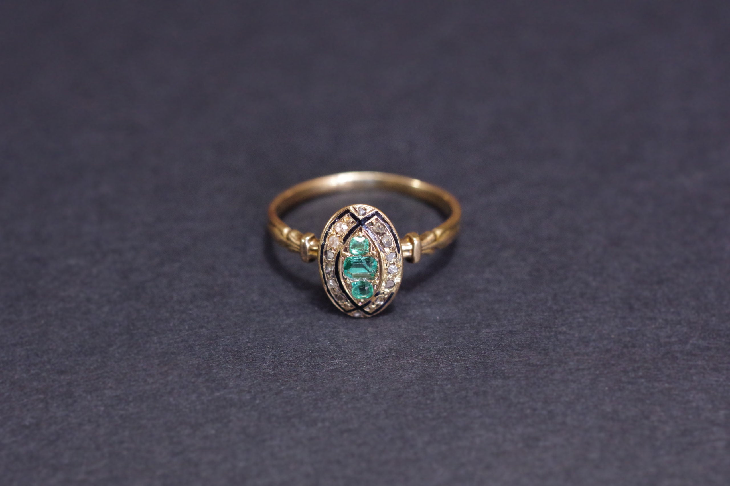 antique victorian emerald diamond ring