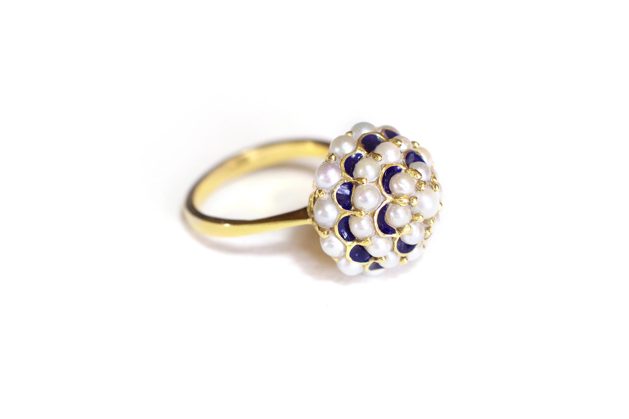 enamel pearl cocktail ring