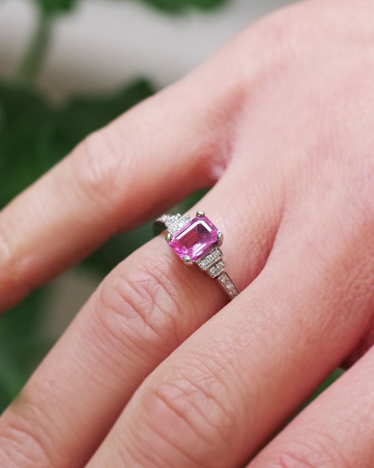 Bague saphir et diamants en or blanc