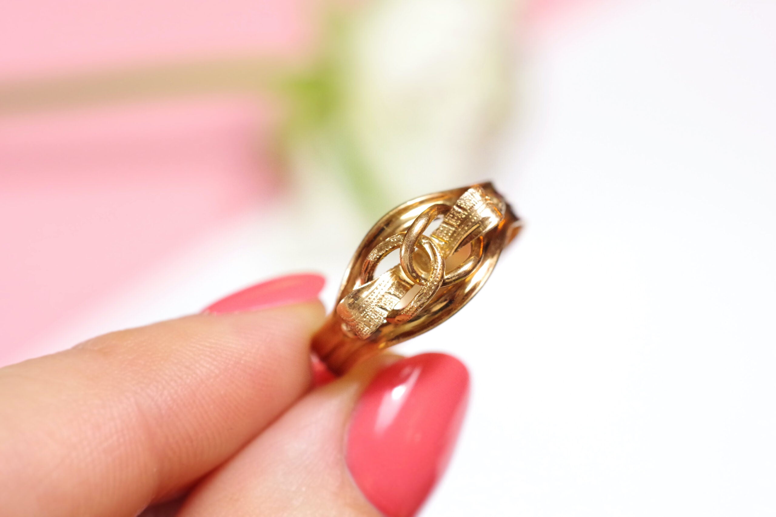 bijou ancien paris bague ancienne noeud or rose