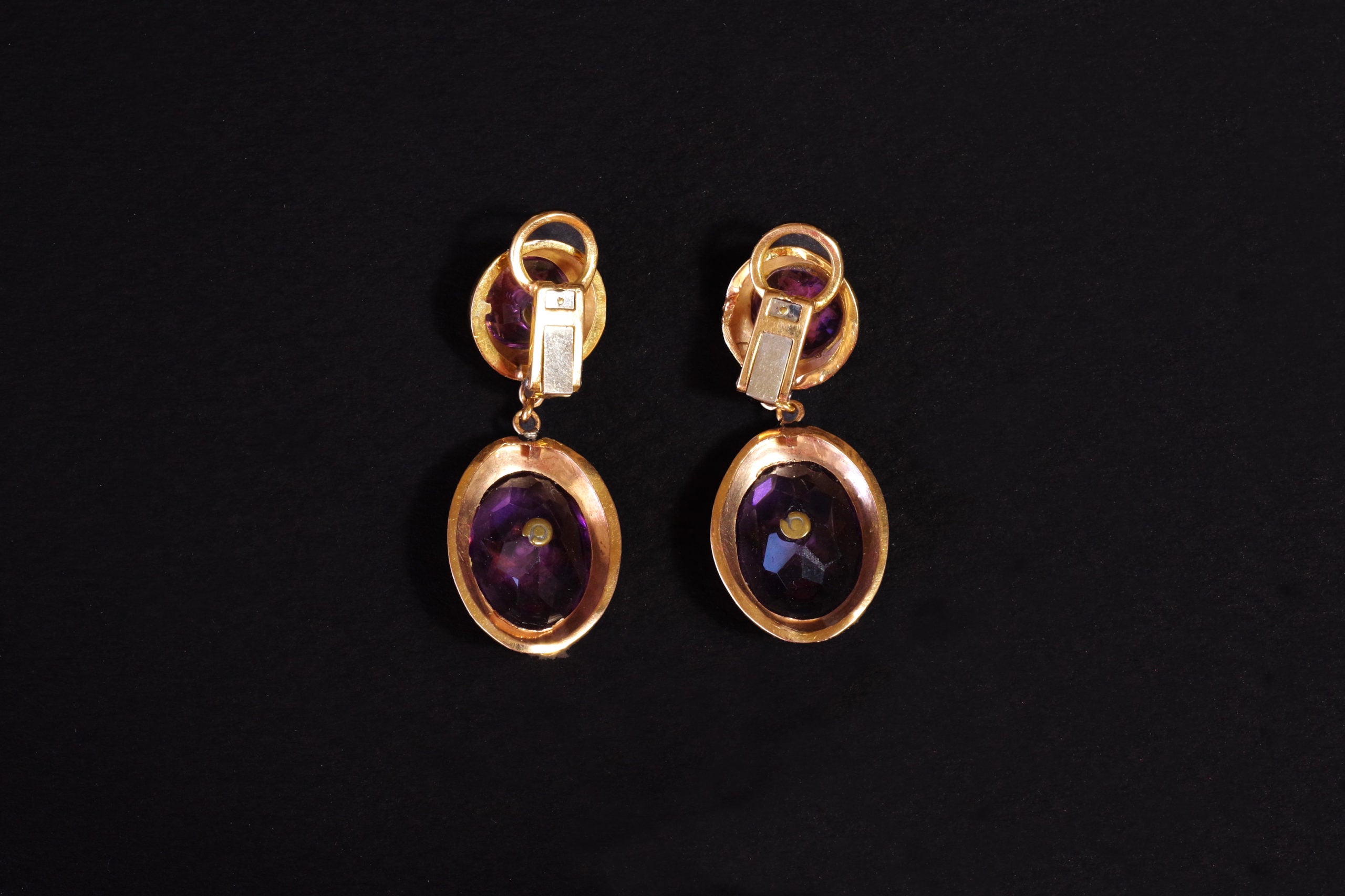 boucles amethystes perles or napoleon III