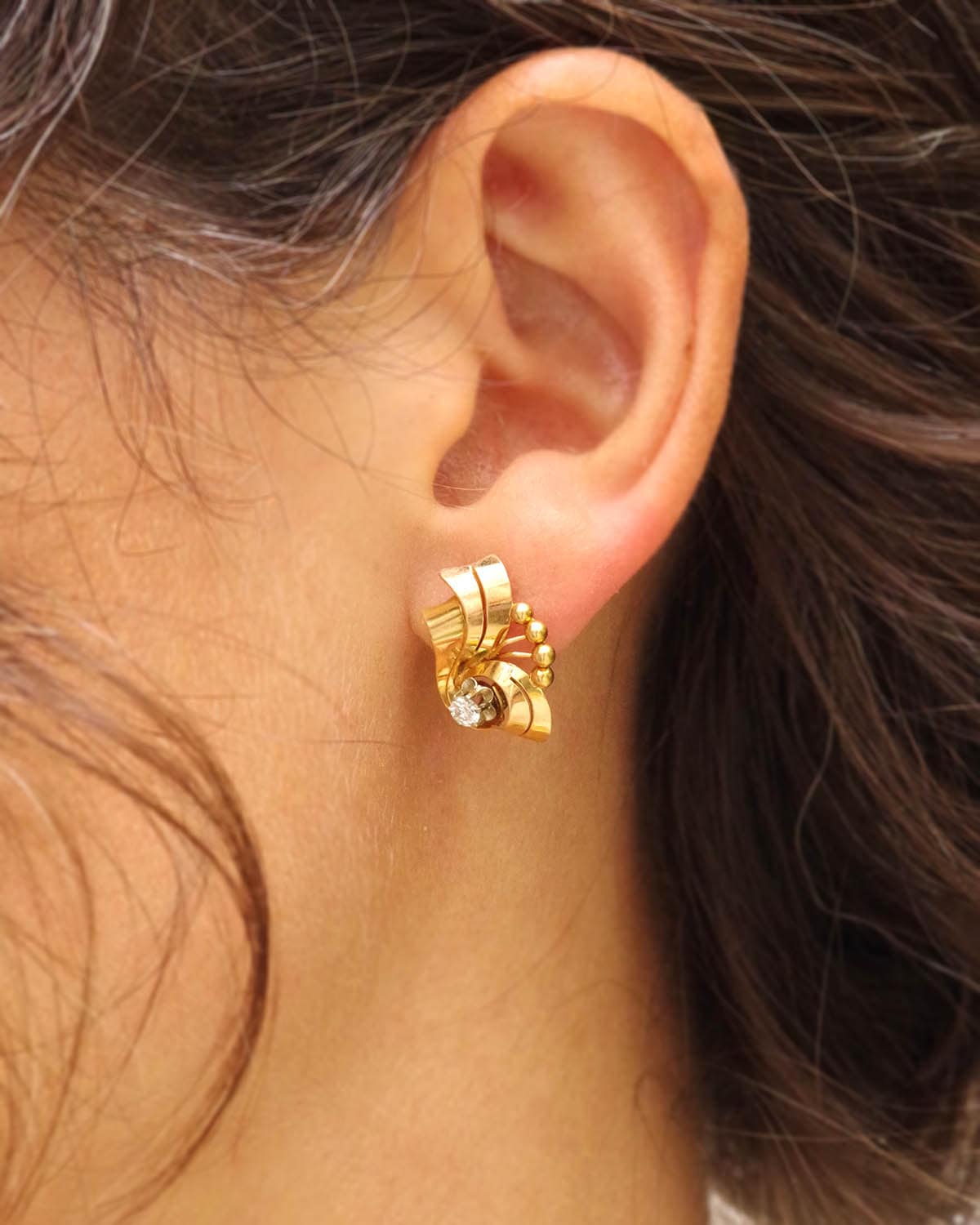Vintage 1950s diamond earrings