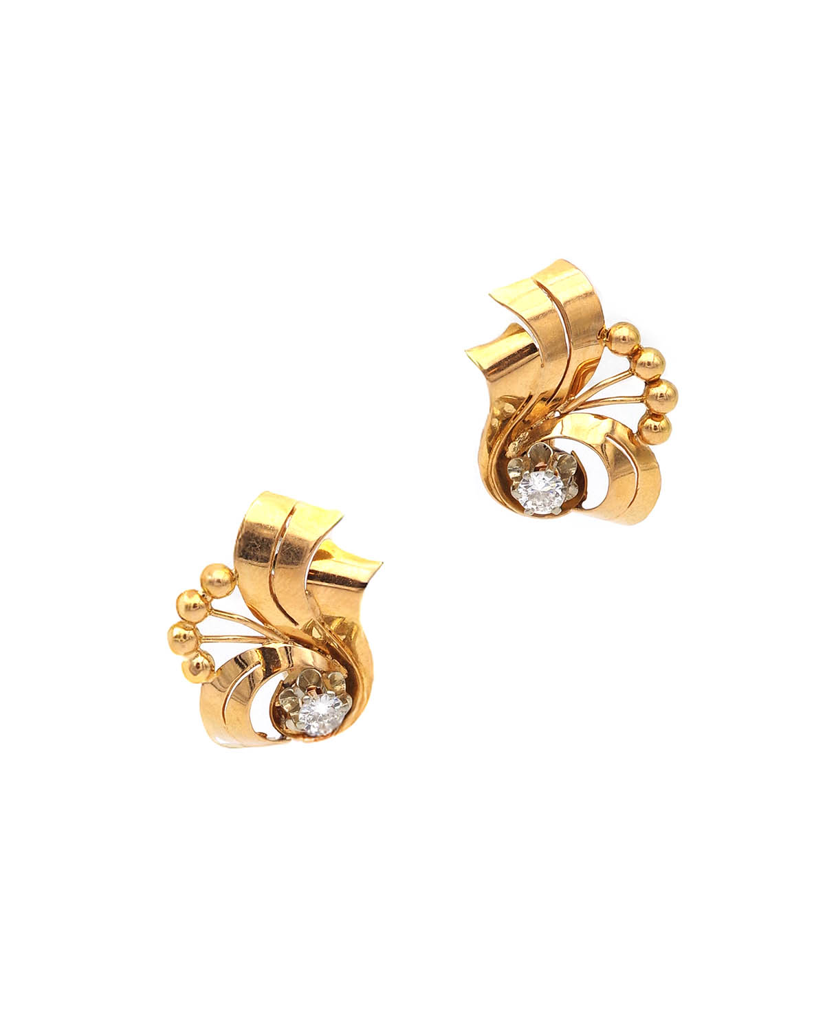 Vintage 1950s diamond earrings
