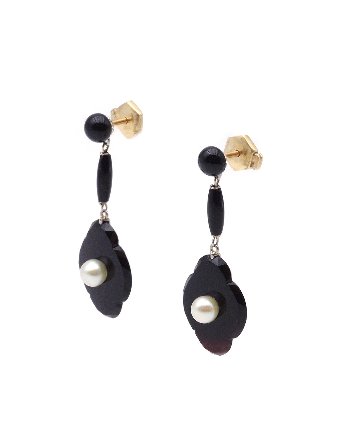 Boucles d'oreille Art Deco onyx